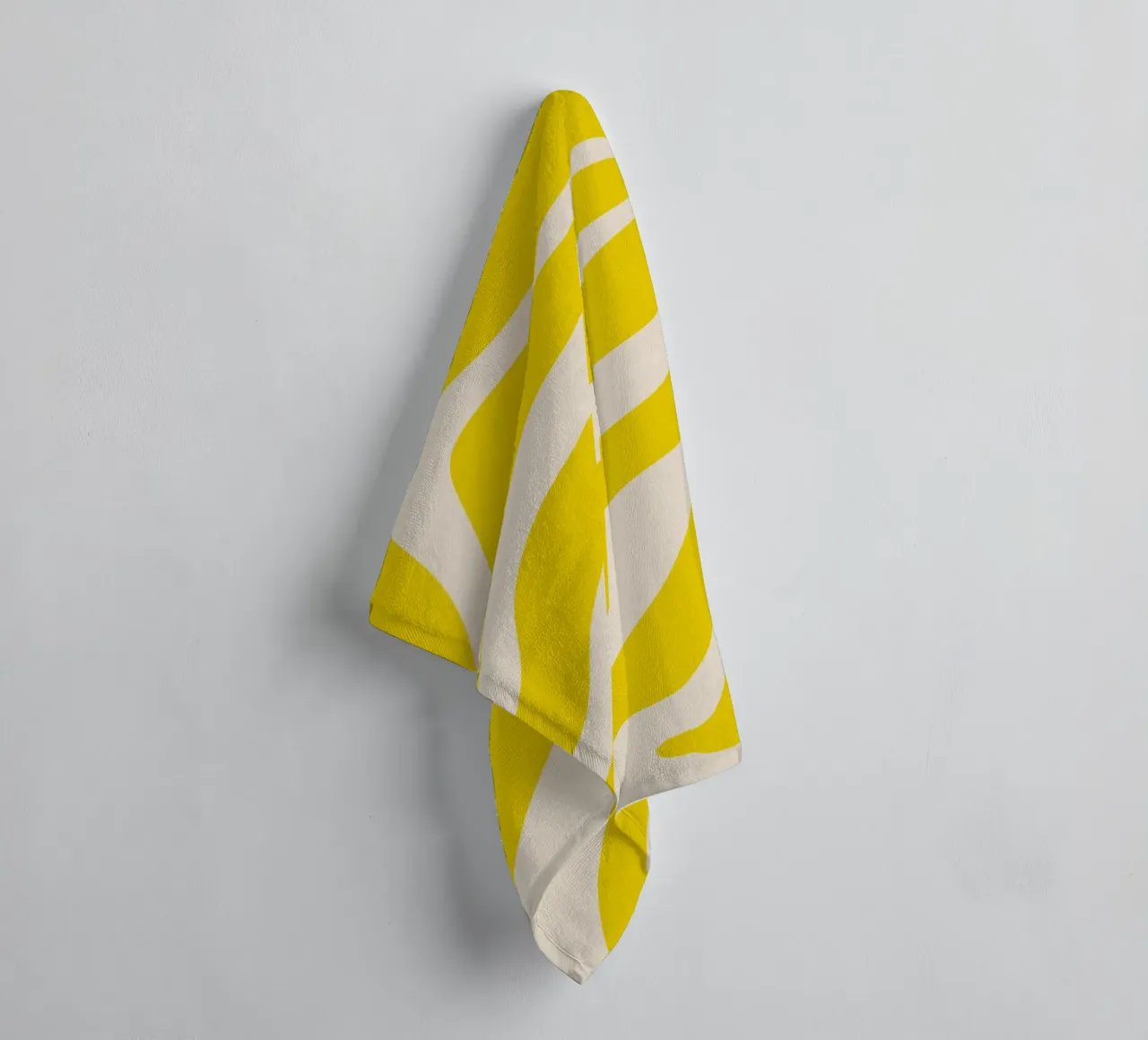 Abstract lines - yellow and cream towel by Wackapacka