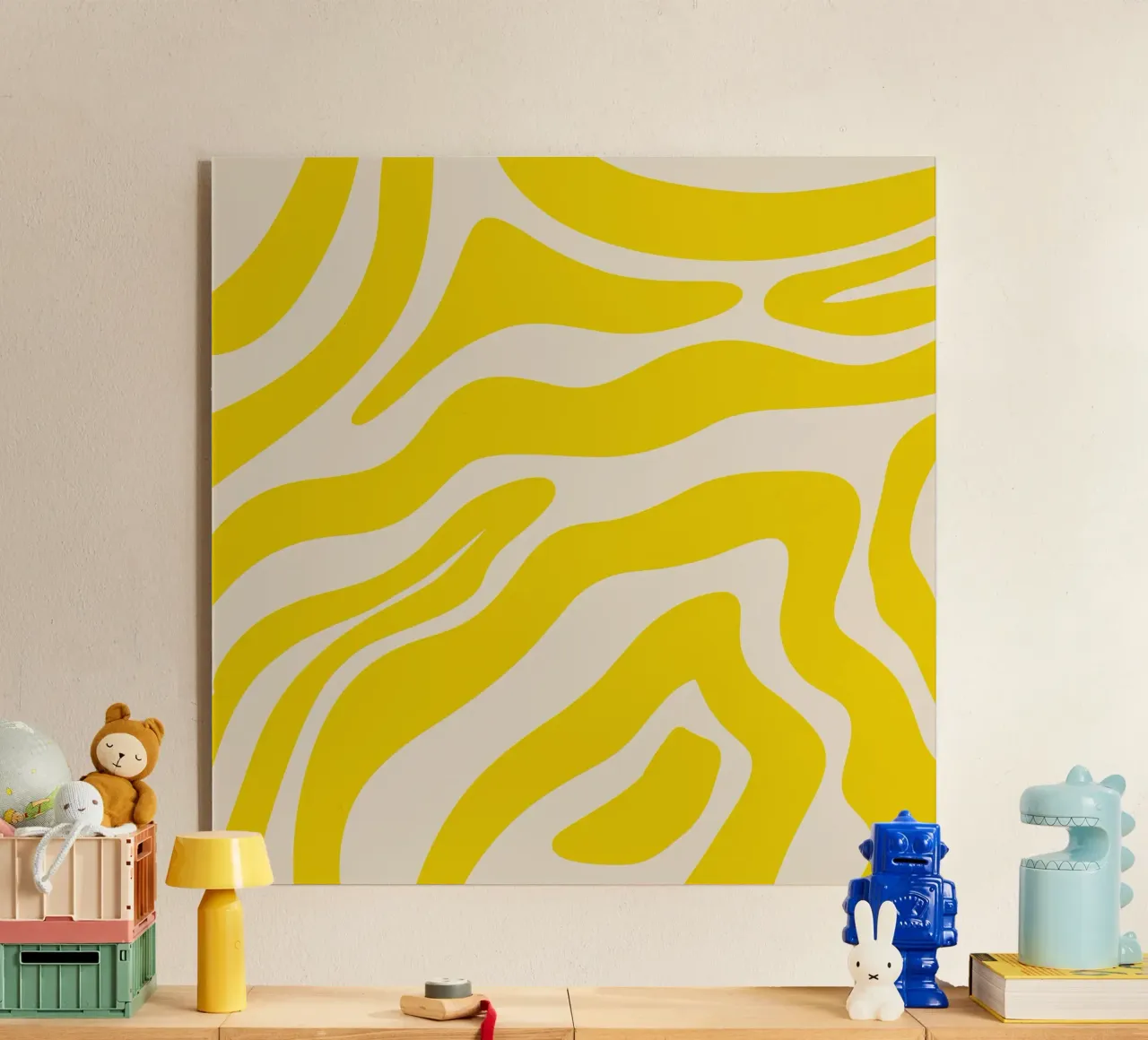 Linee astratte - giallo e crema plexiglass da Wackapacka