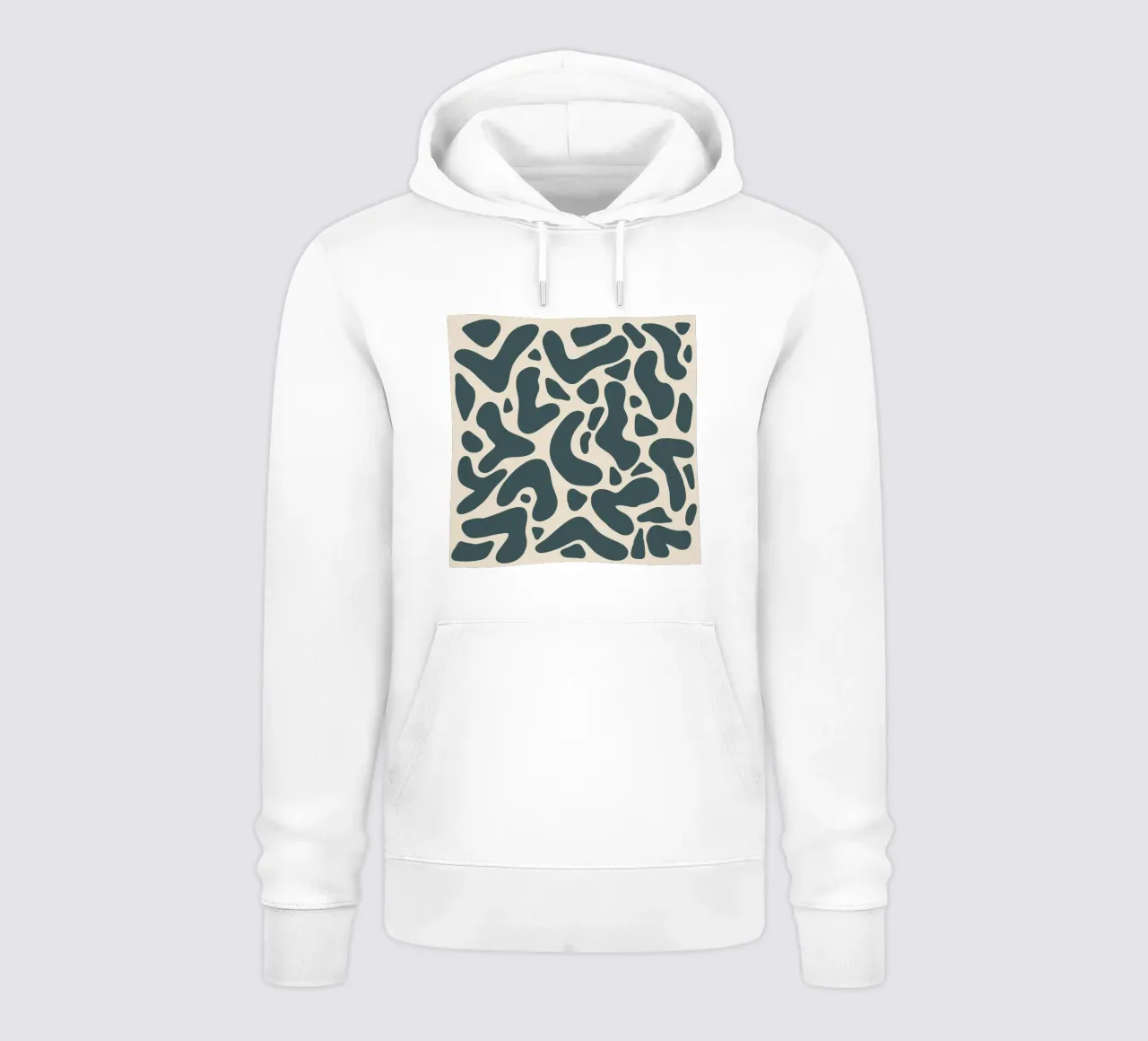 Forme astratte - grigio-verde felpa con cappuccio da Wackapacka