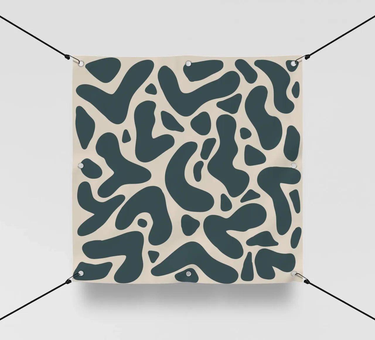 Forme astratte - grigio-verde telo in pvc da Wackapacka