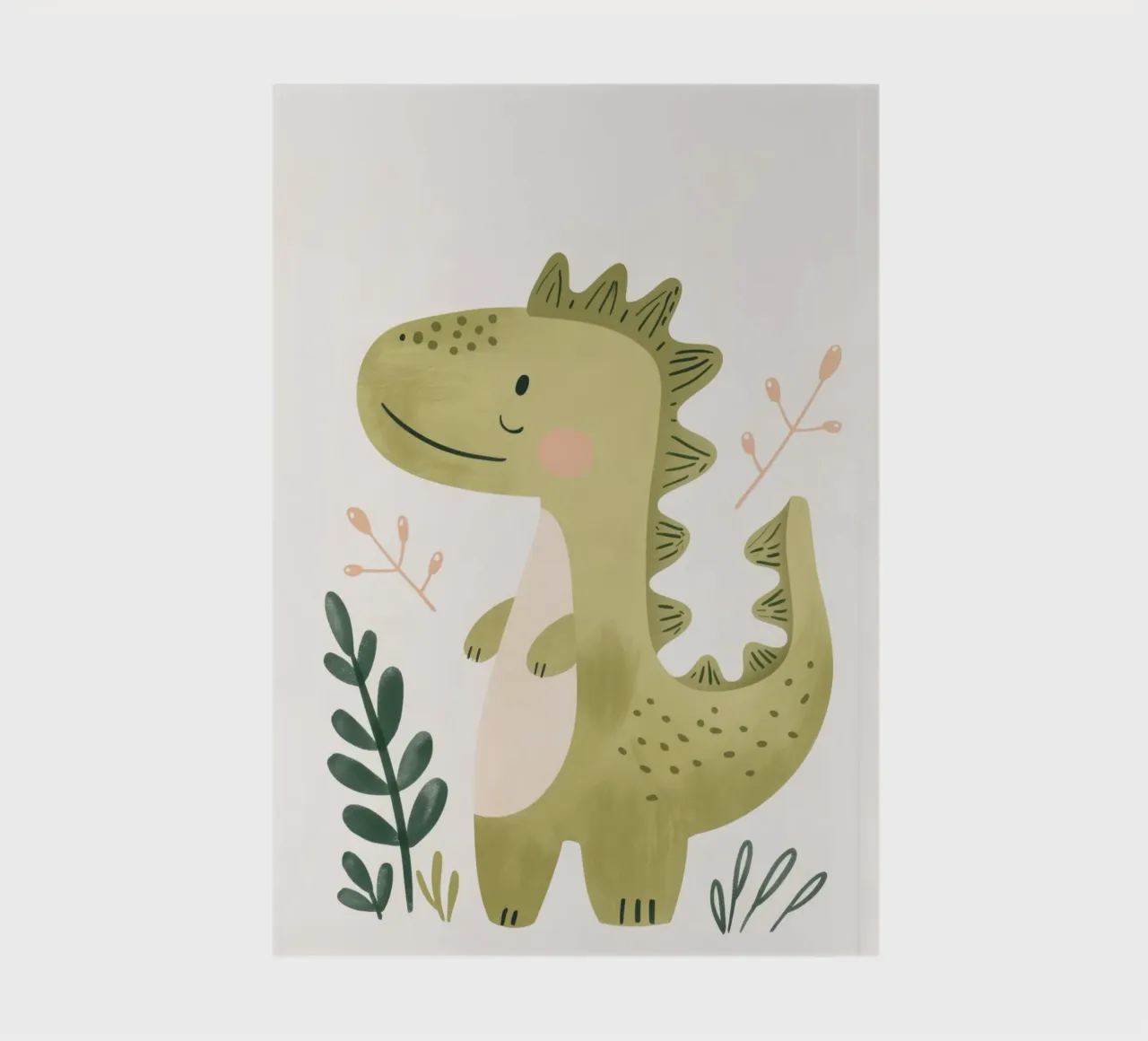 Dinosaur Watercolor Illustration for Nursery, Boys Playroom notebook by Little Lola