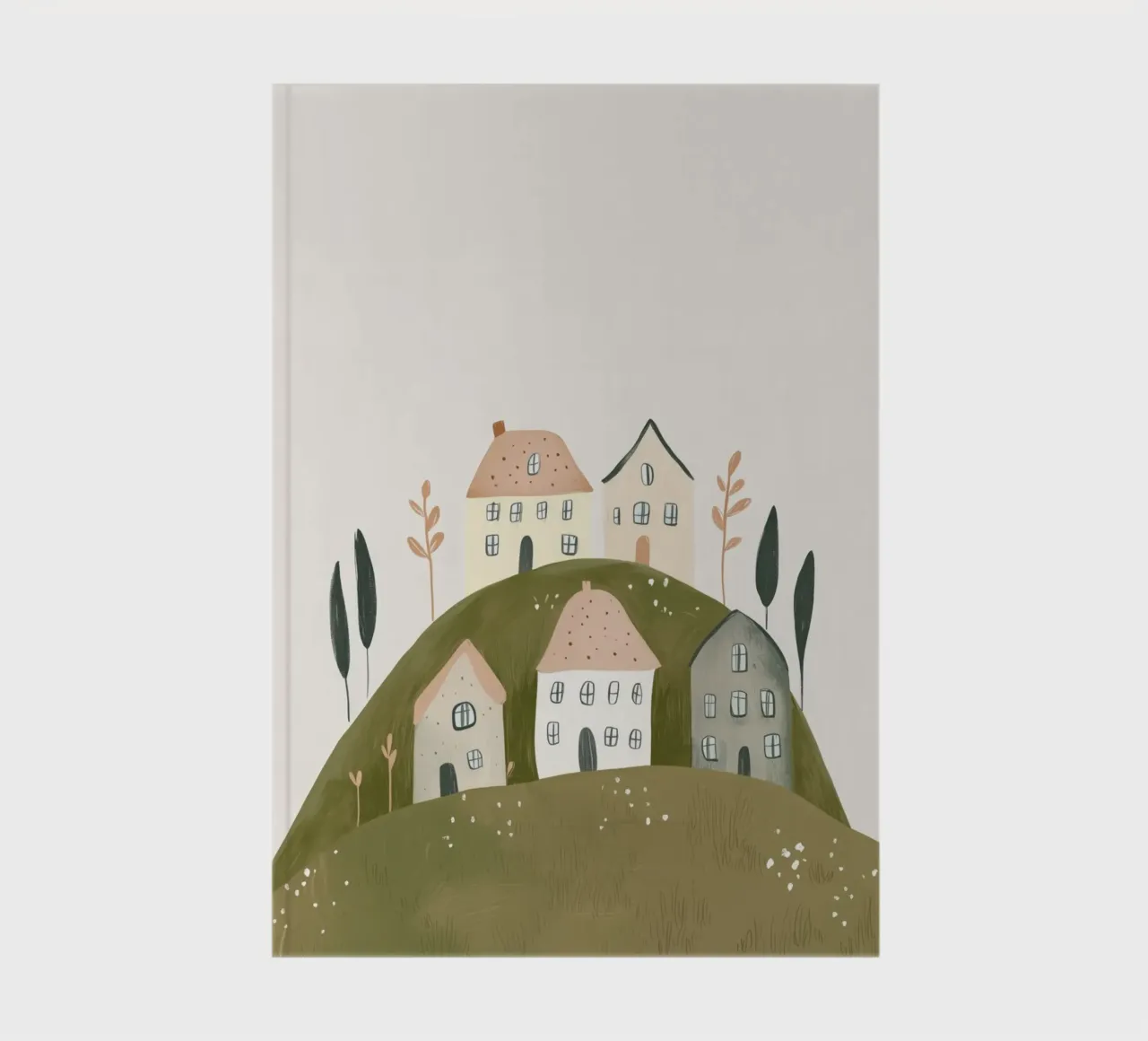 Boho Print with Cottages notebook by Little Lola