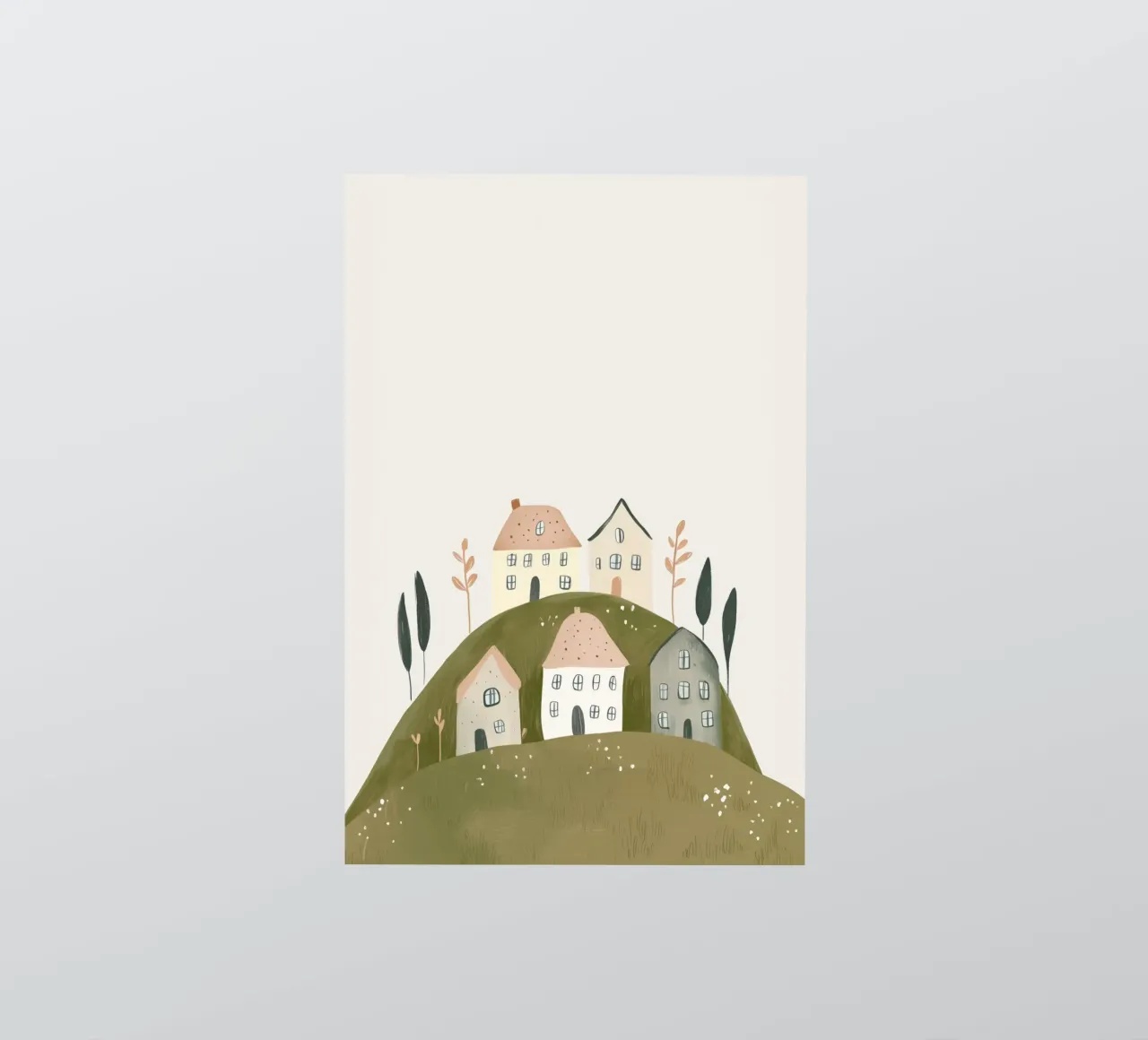 Boho Print with Cottages sticker by Little Lola