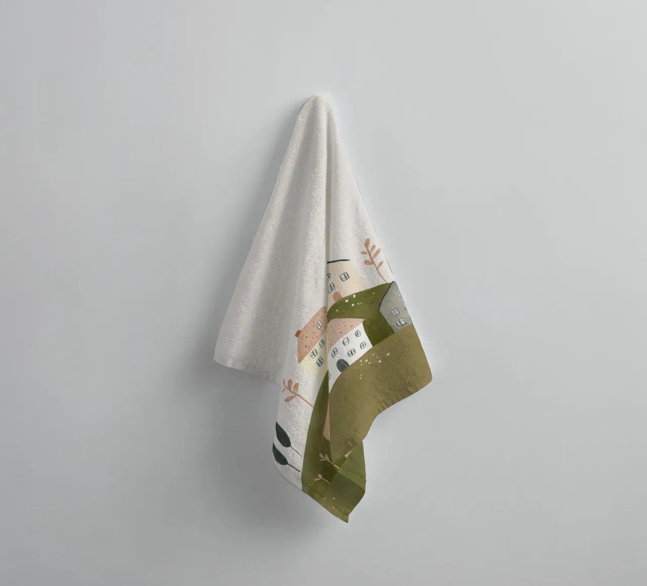 Boho Print with Cottages towel by Little Lola