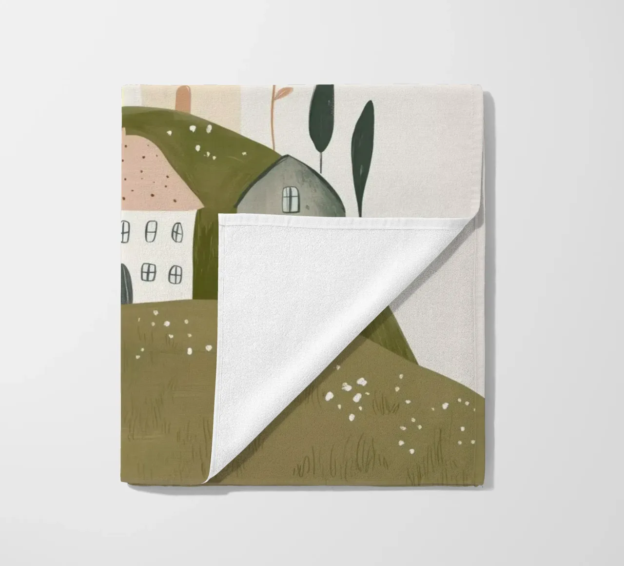 Boho Print with Cottages beach towel by Little Lola