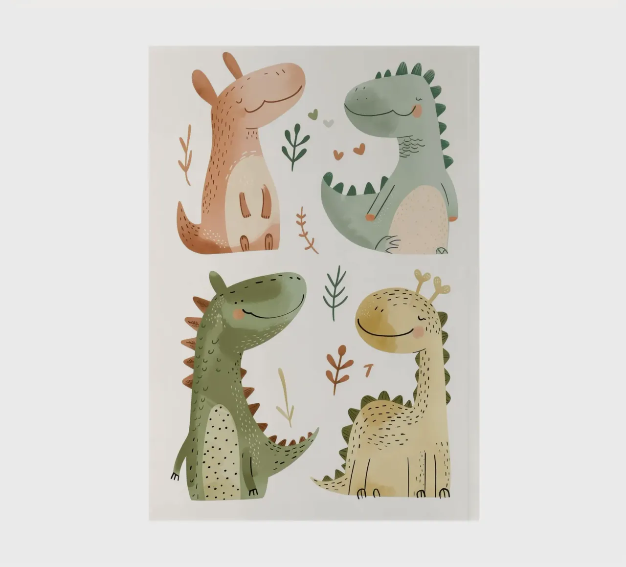 Dinosaur Children's Print, Nursery Wall Art notebook by Little Lola