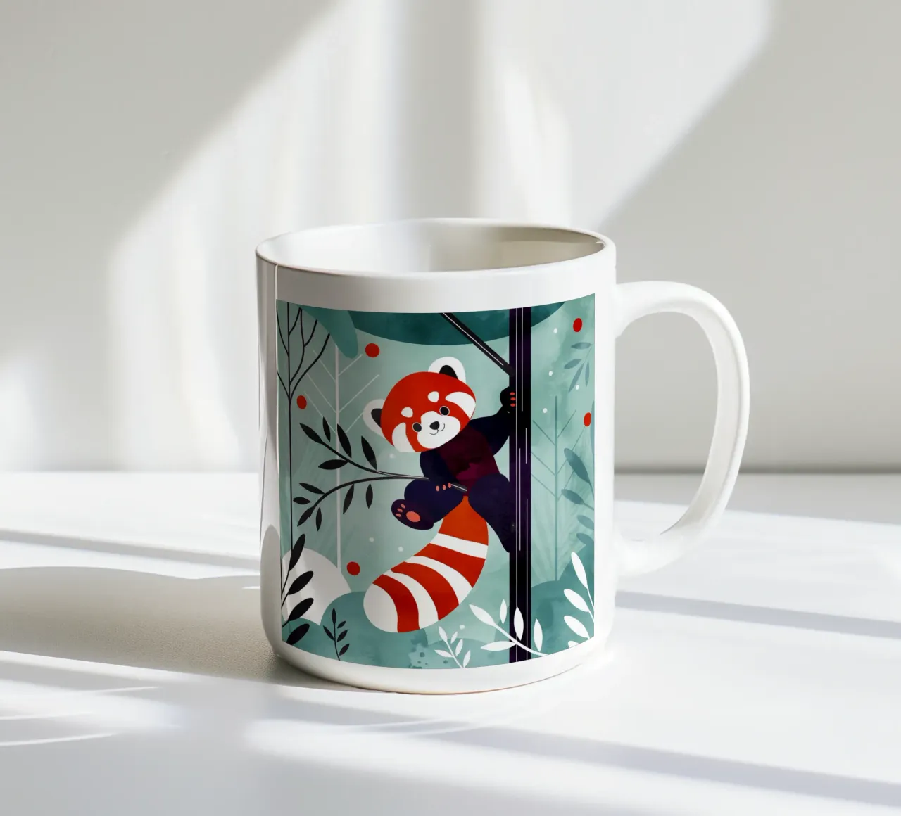 Allegro panda rosso nella giungla tazza in ceramica da namosh
