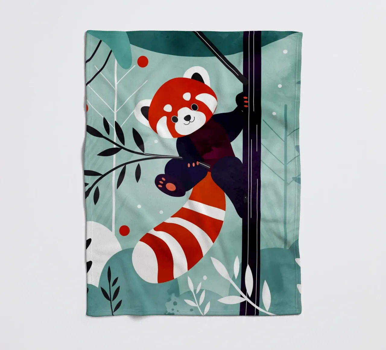 Allegro panda rosso nella giungla coperta in pile da namosh