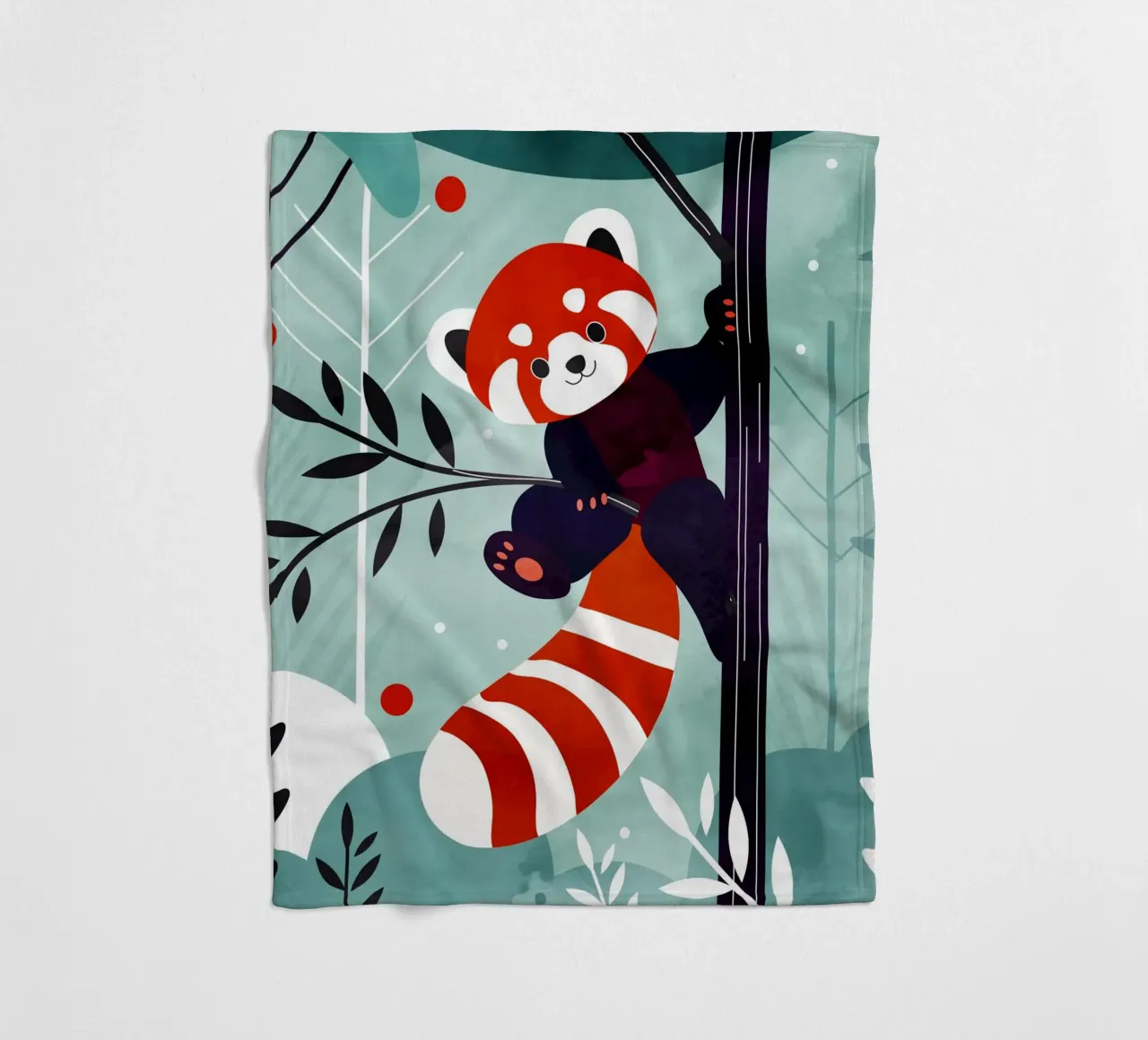 Allegro panda rosso nella giungla coperta in pile da namosh