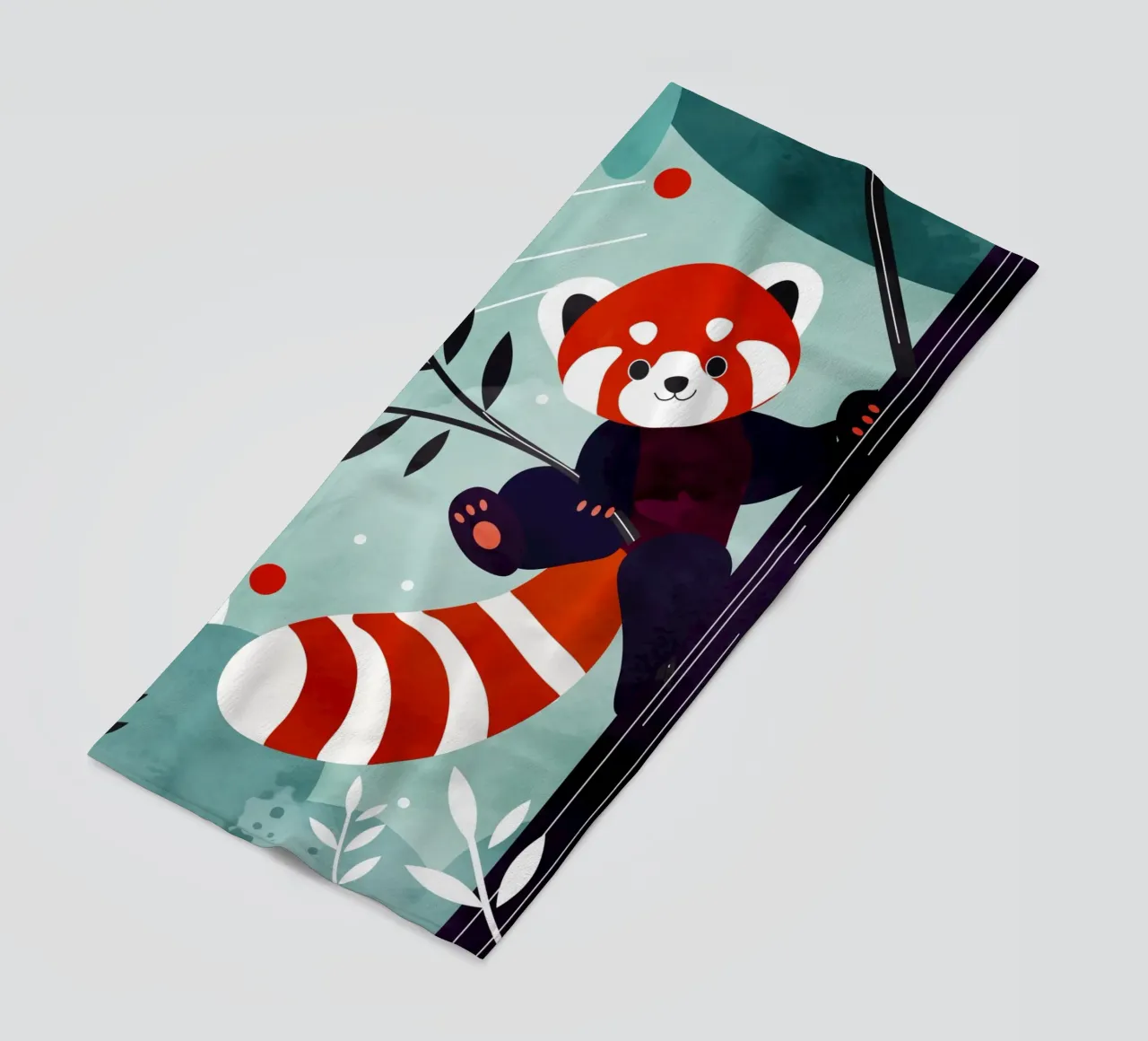 Allegro panda rosso nella giungla telo mare da namosh
