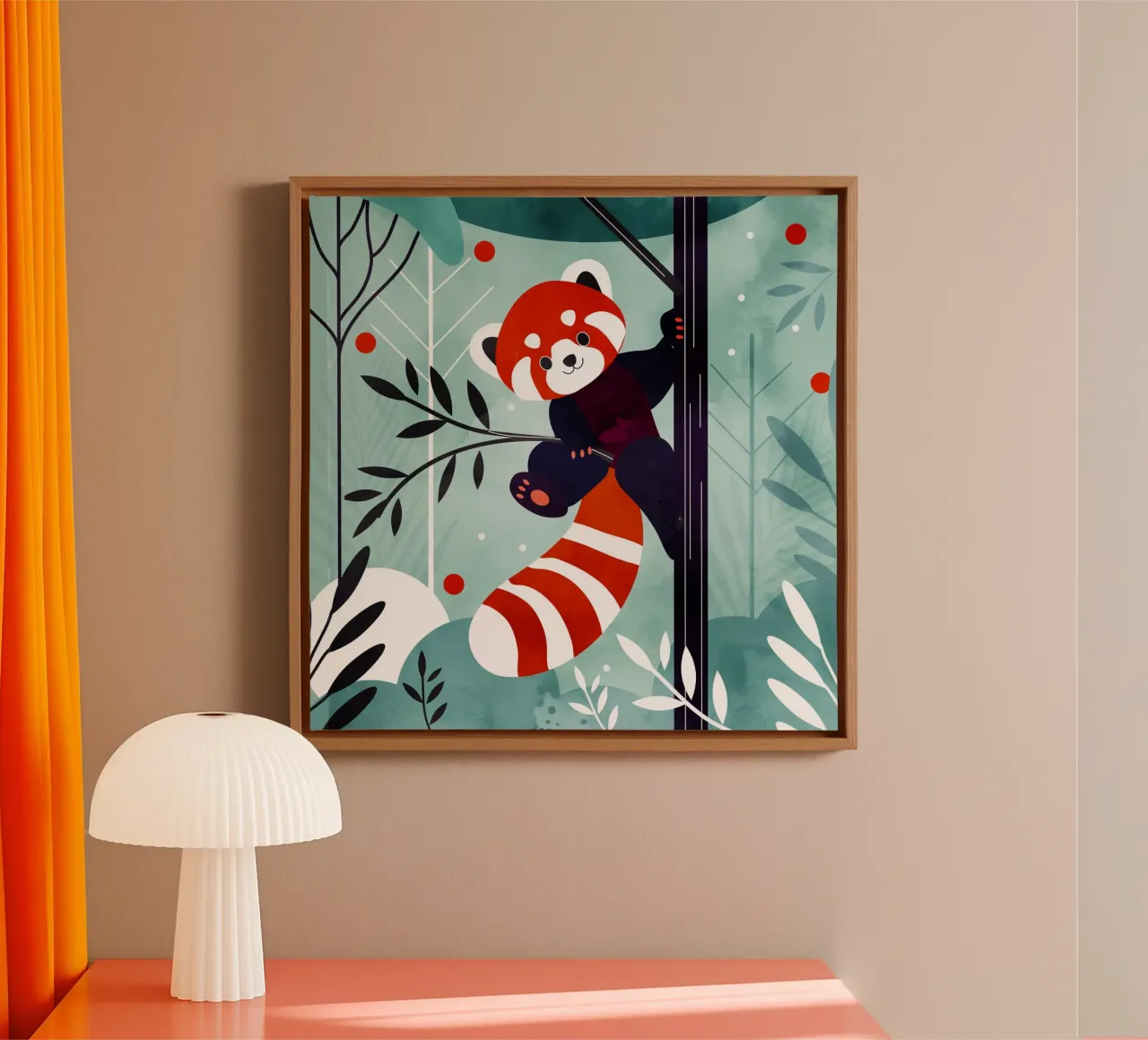 Allegro panda rosso nella giungla tela da namosh