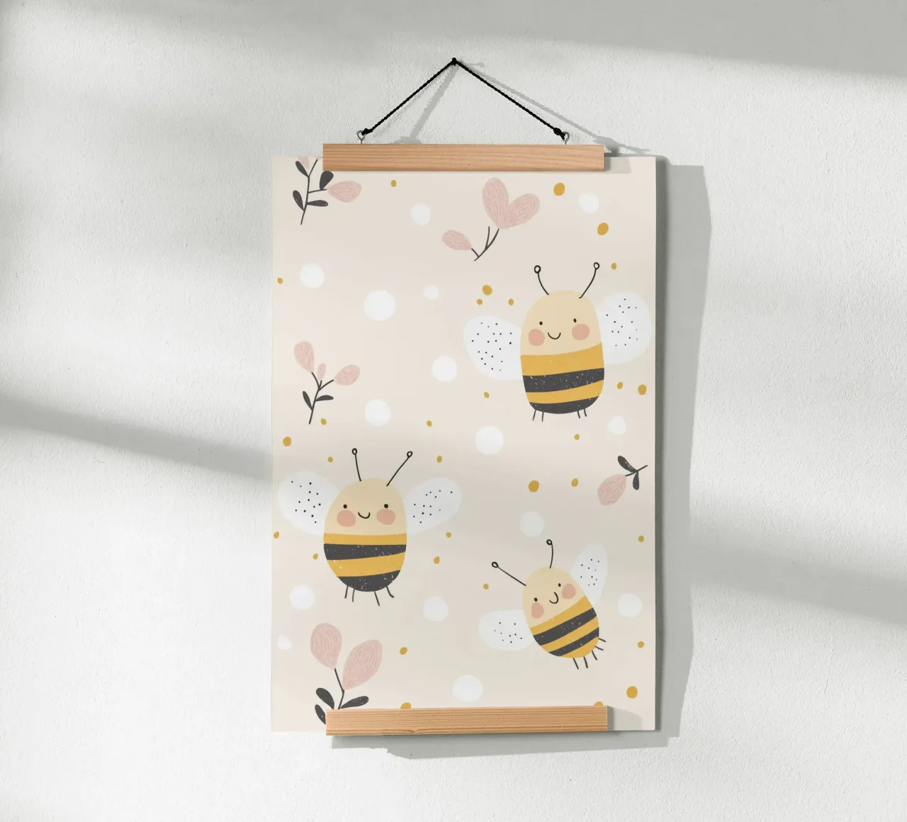 Stampa Bumble Bee per la cameretta poster con telaio in alluminio da Little Lola