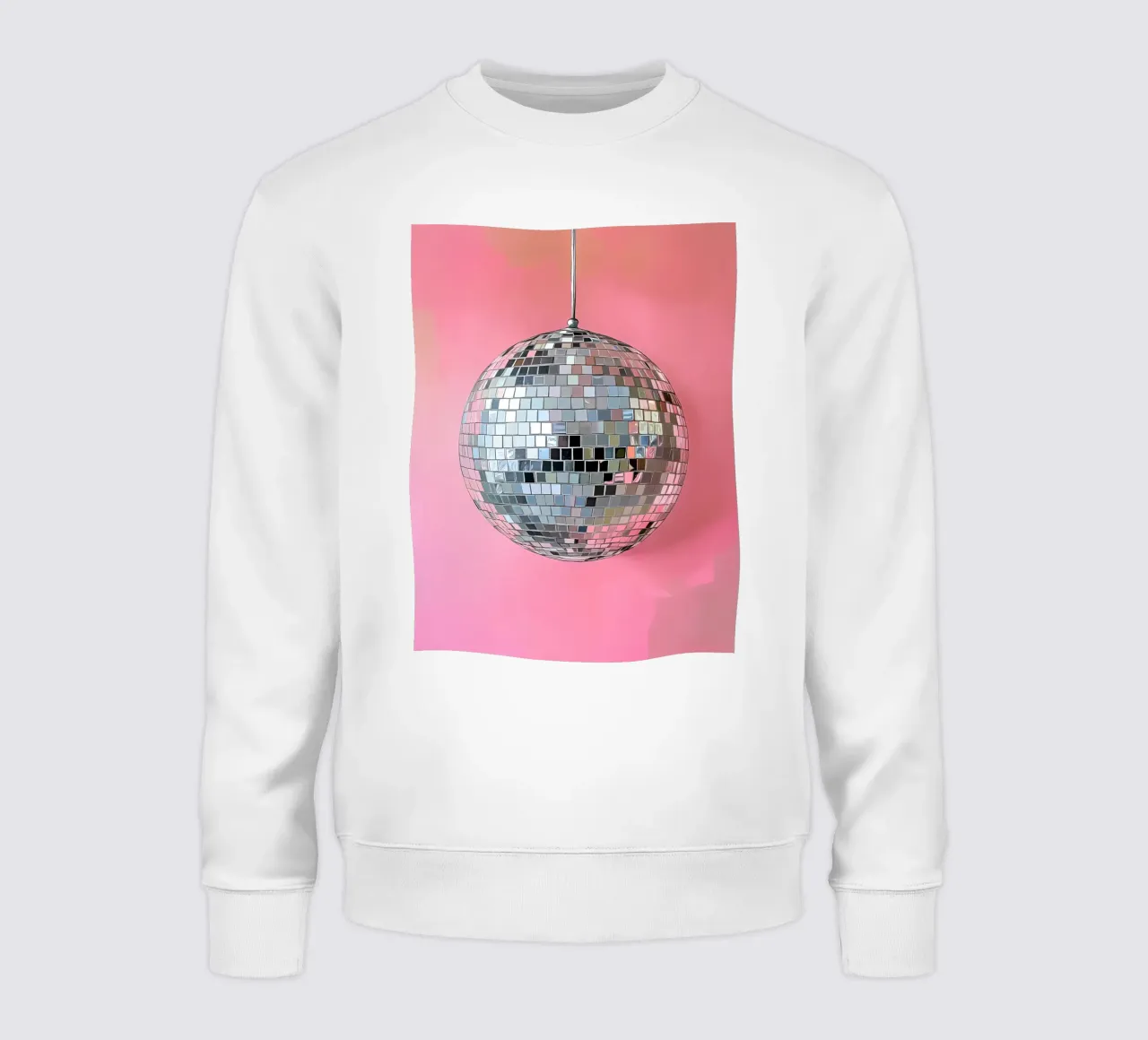 Disco Ball argento su rosa felpa da IamHomeStudio