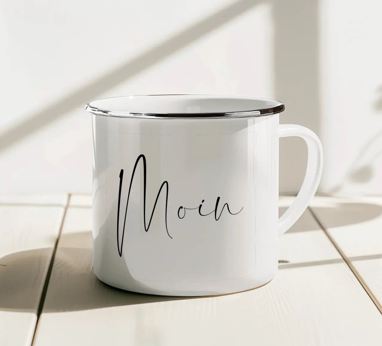 Moin - Schreibschrift mug en émail de BAINAI