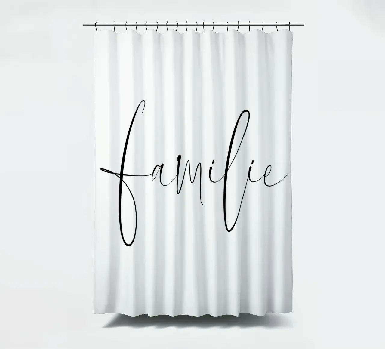Familie - Schreibschrift shower curtain by BAINAI