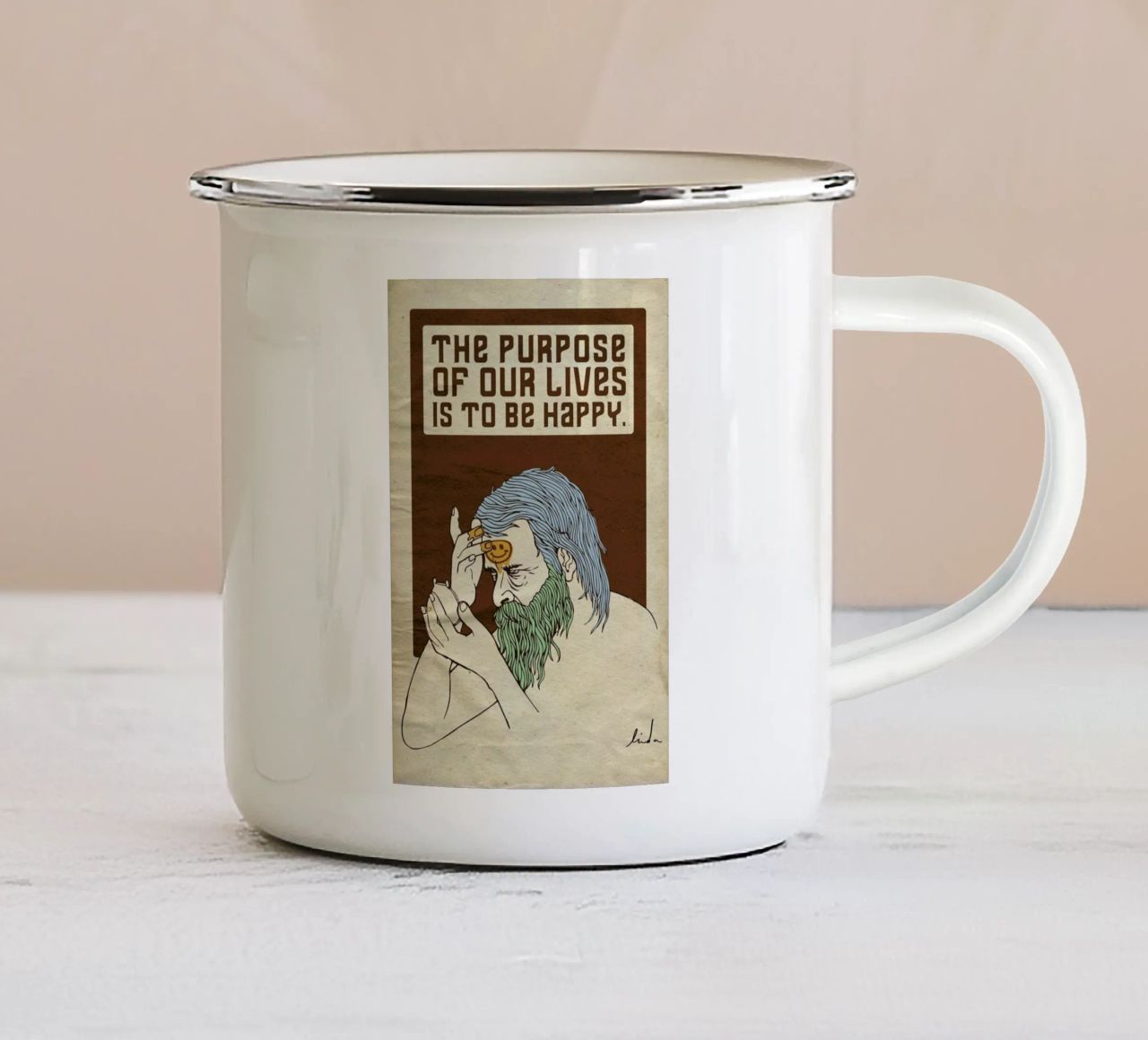 The Purpose tazza in smalto da Linda van Bruggen