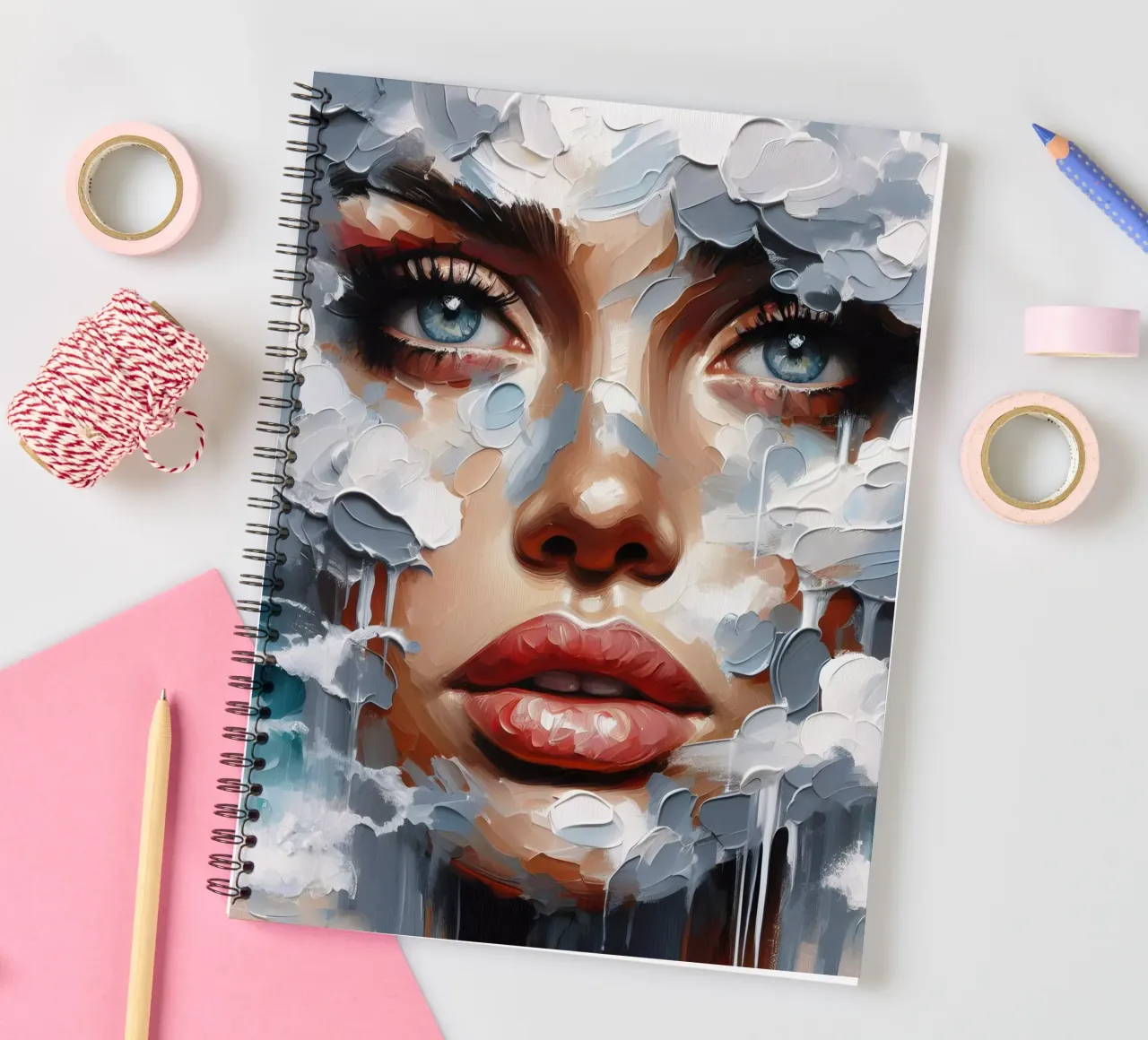 Head In The Clouds Portrait spiral notebook by ARTOMATIC
