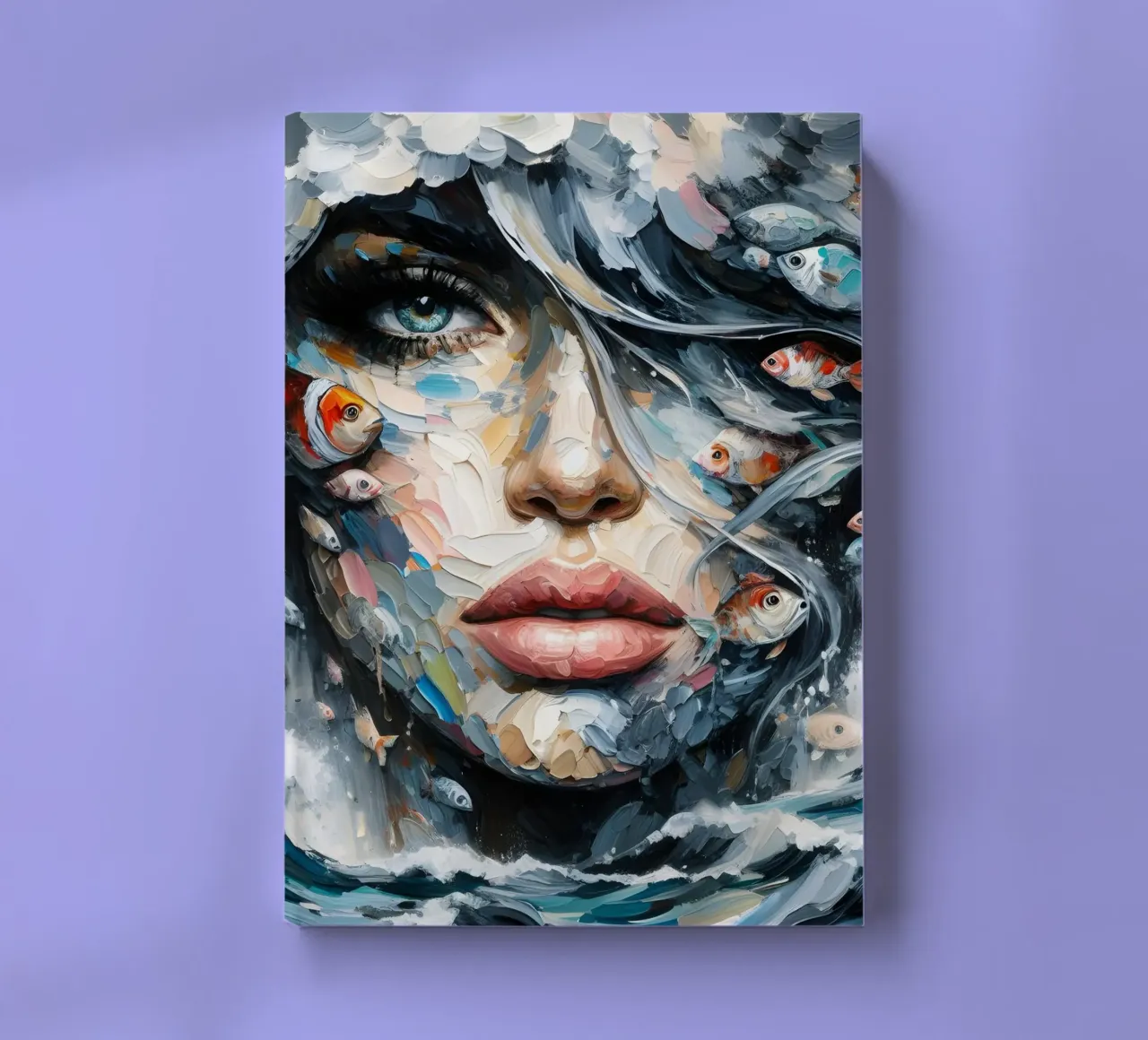 FISH IN TROUBLED WATERS PAINTING notebook by ARTOMATIC