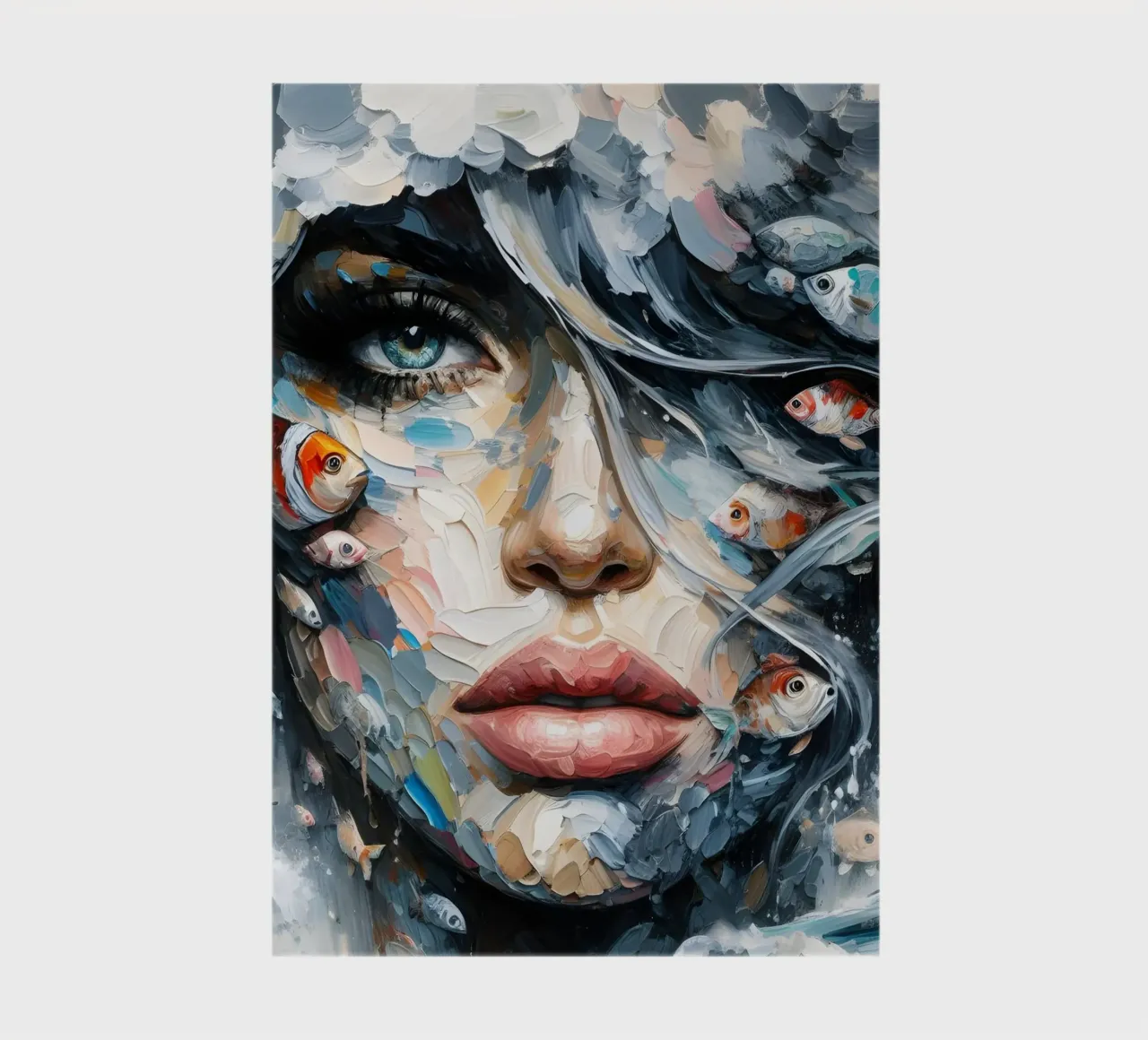 FISH IN TROUBLED WATERS PAINTING notebook by ARTOMATIC