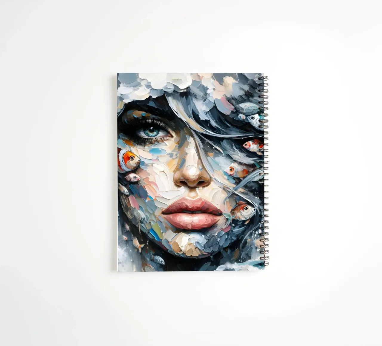 FISH IN TROUBLED WATERS PAINTING spiral notebook by ARTOMATIC