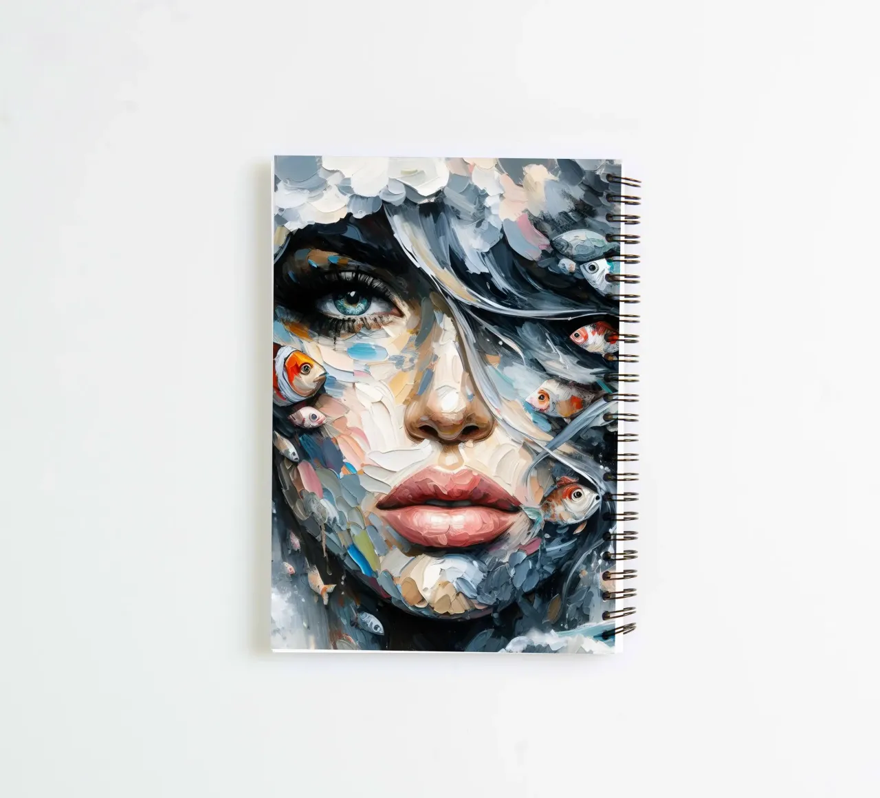 FISH IN TROUBLED WATERS PAINTING spiral notebook by ARTOMATIC