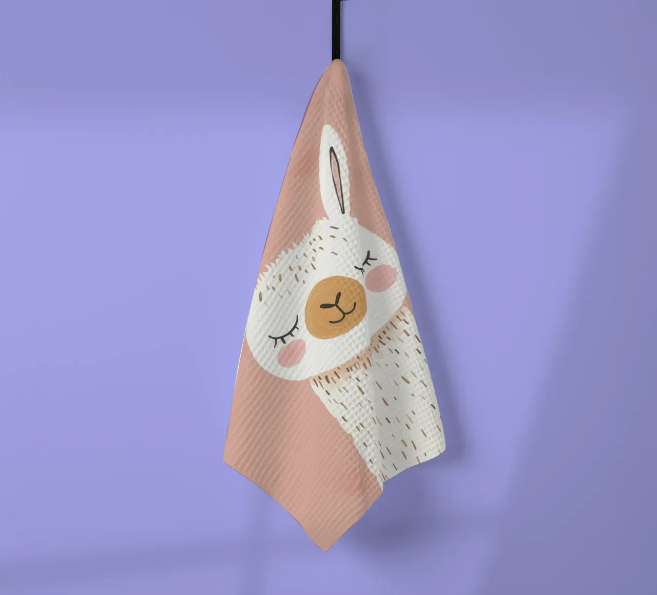 Poster con lama rosa per la cameretta dei bambini, stampa rosa per bambini canovaccio da cucina da Little Lola