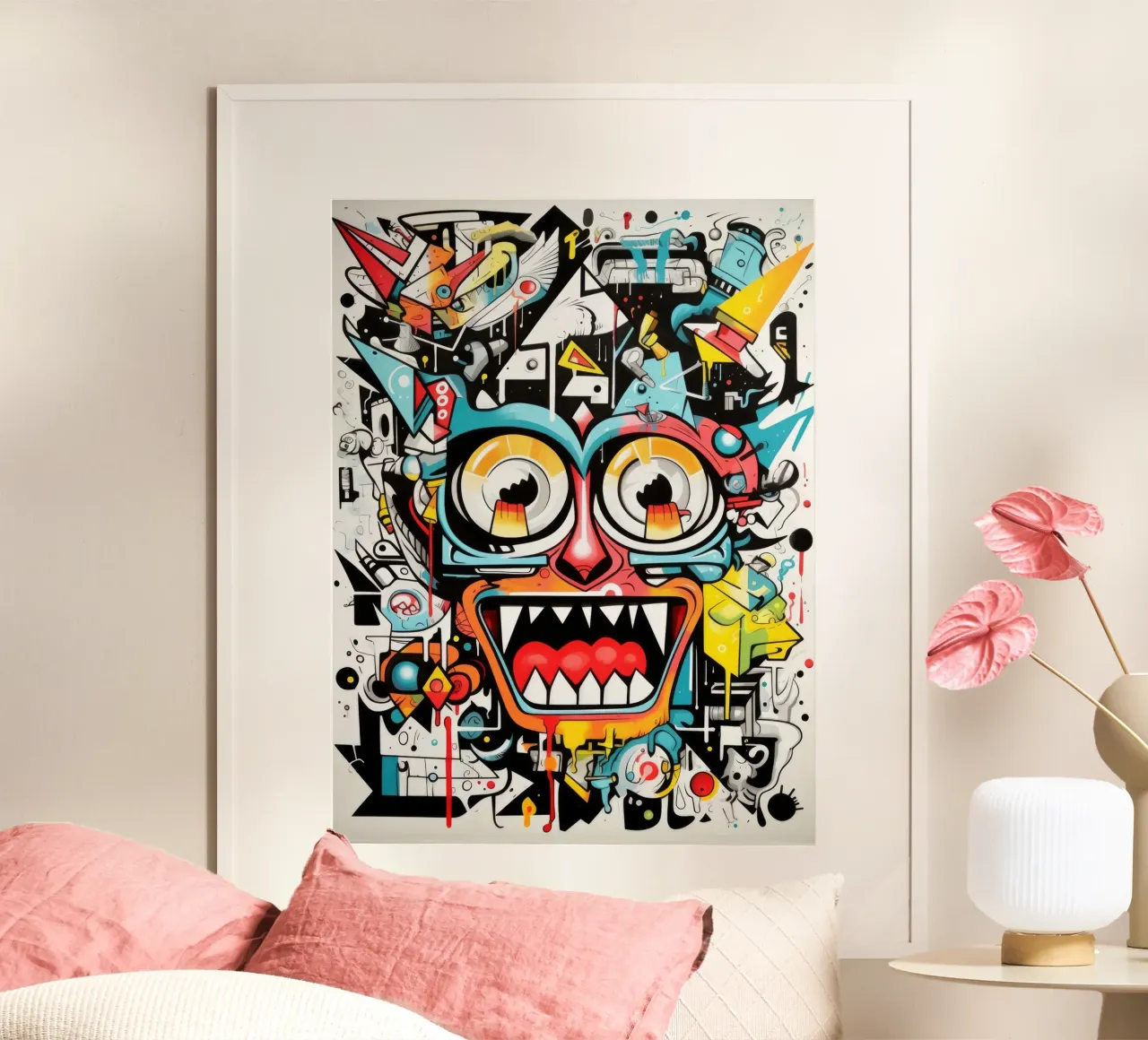 animali graffiti poster con telaio in plastica da Art Digital Visuel