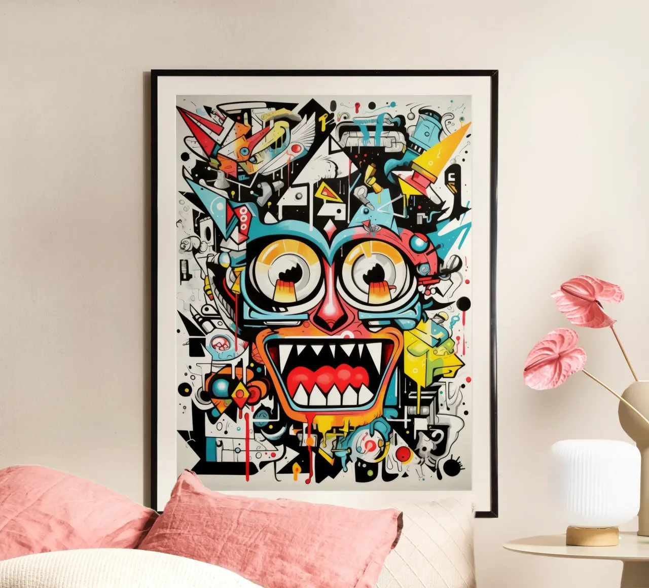 animali graffiti poster con telaio in plastica da Art Digital Visuel