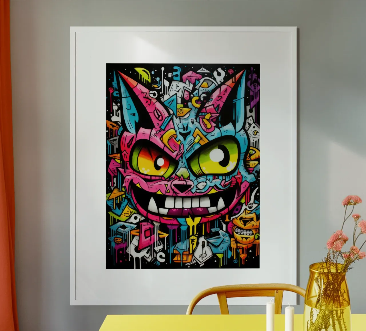 animali graffiti poster con telaio in legno da Art Digital Visuel