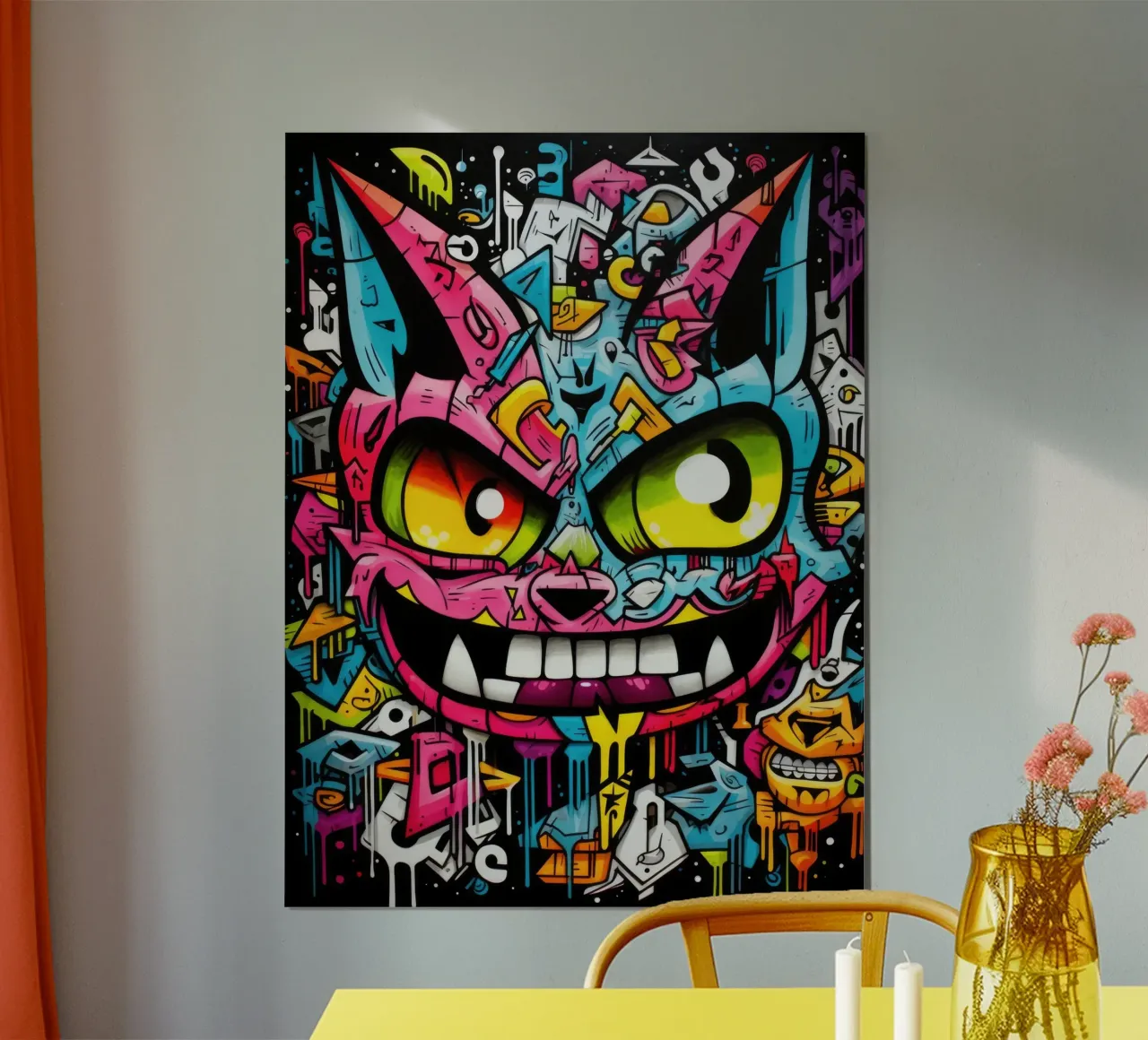 animali graffiti poster con telaio in legno da Art Digital Visuel