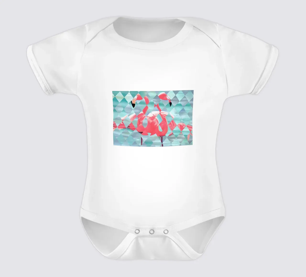 Flamingo body neonato maniche corte da Allison Chaplin