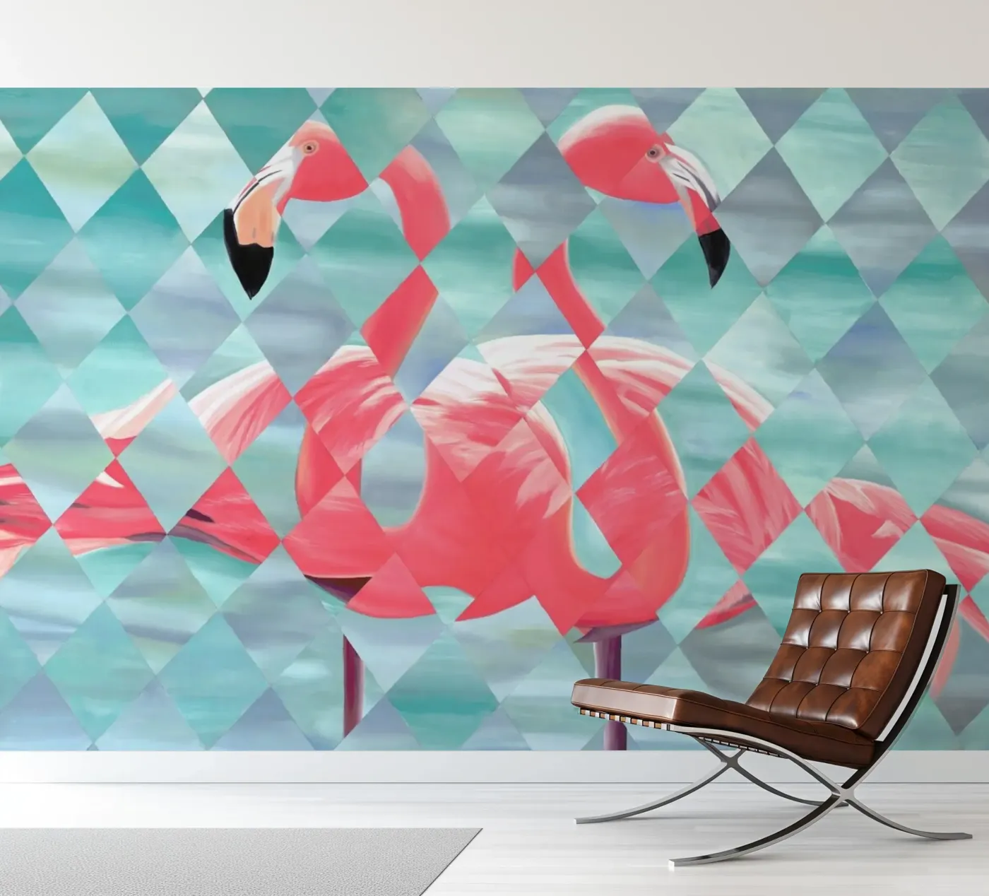 Flamingo fotobehang van Allison Chaplin