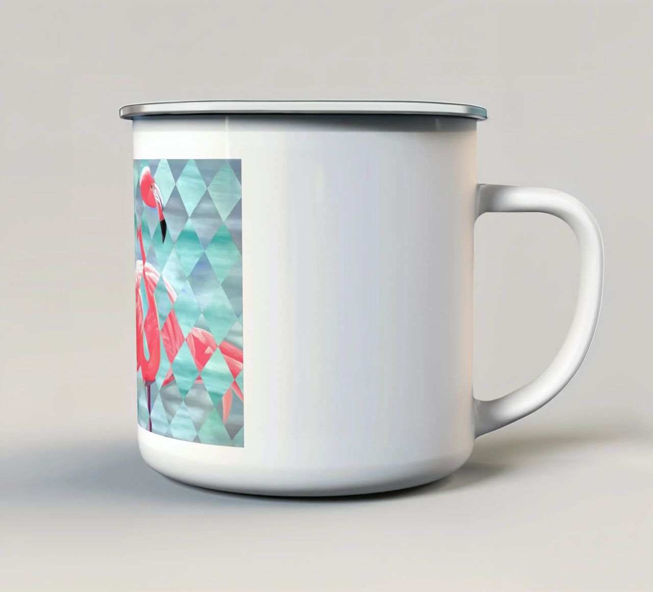 Flamingo tazza in smalto da Allison Chaplin