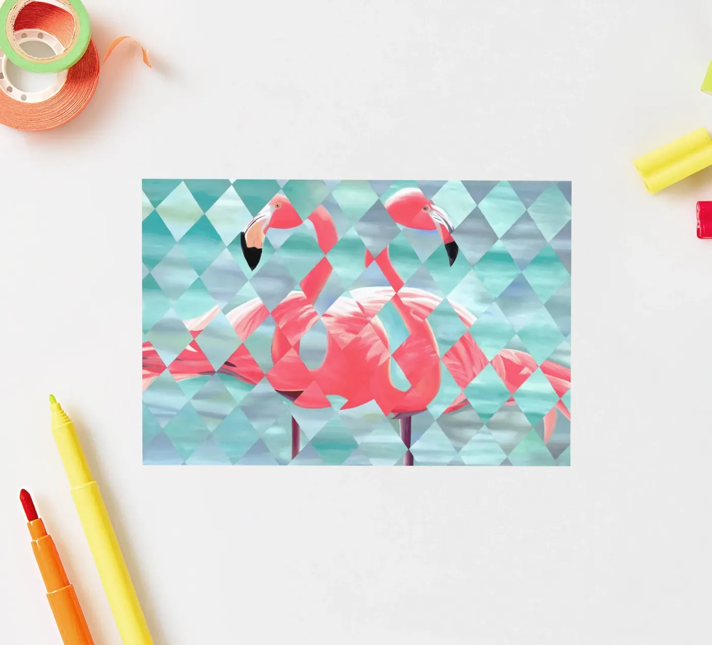 Flamingo sticker van Allison Chaplin