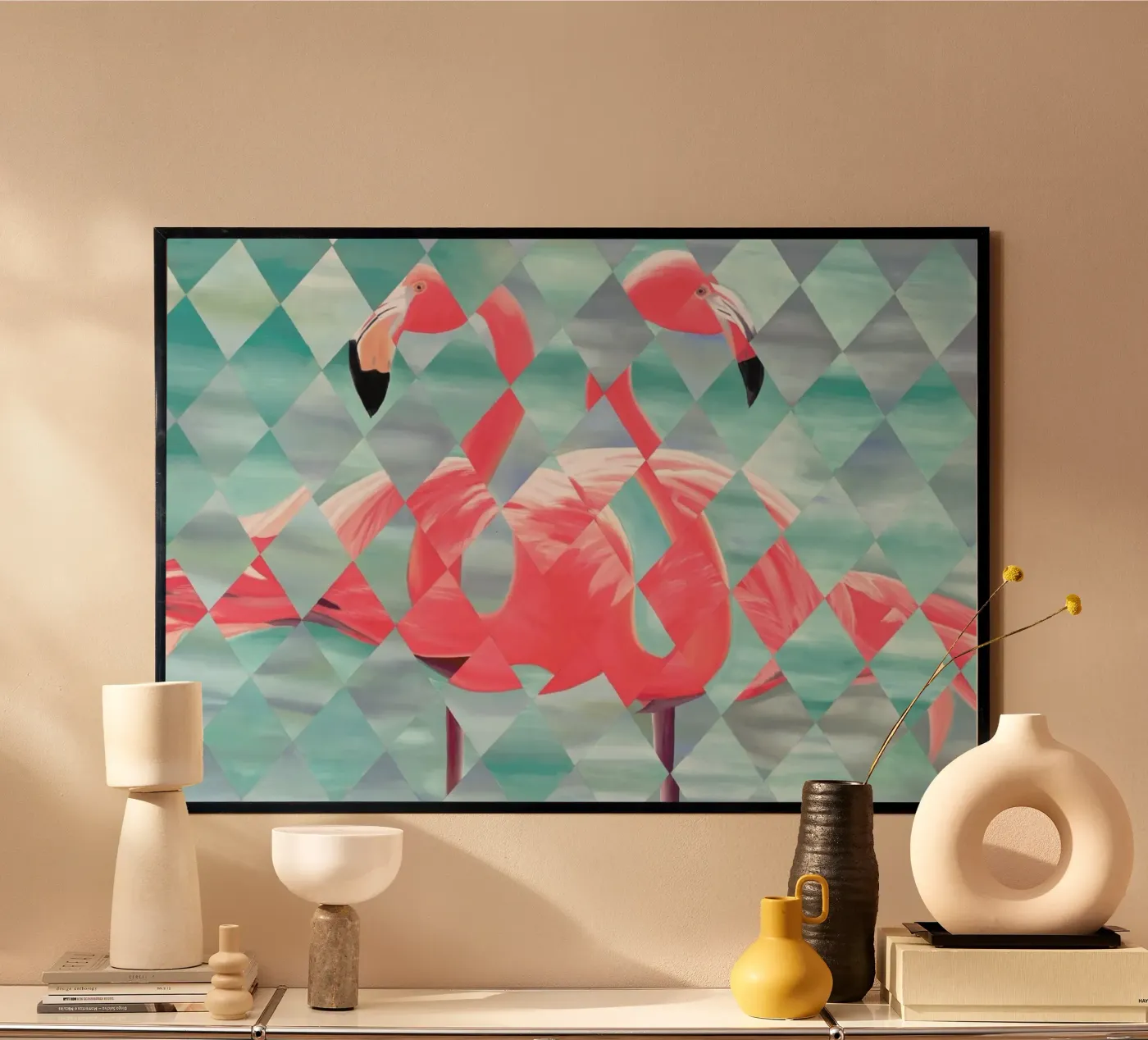Flamingo poster van Allison Chaplin