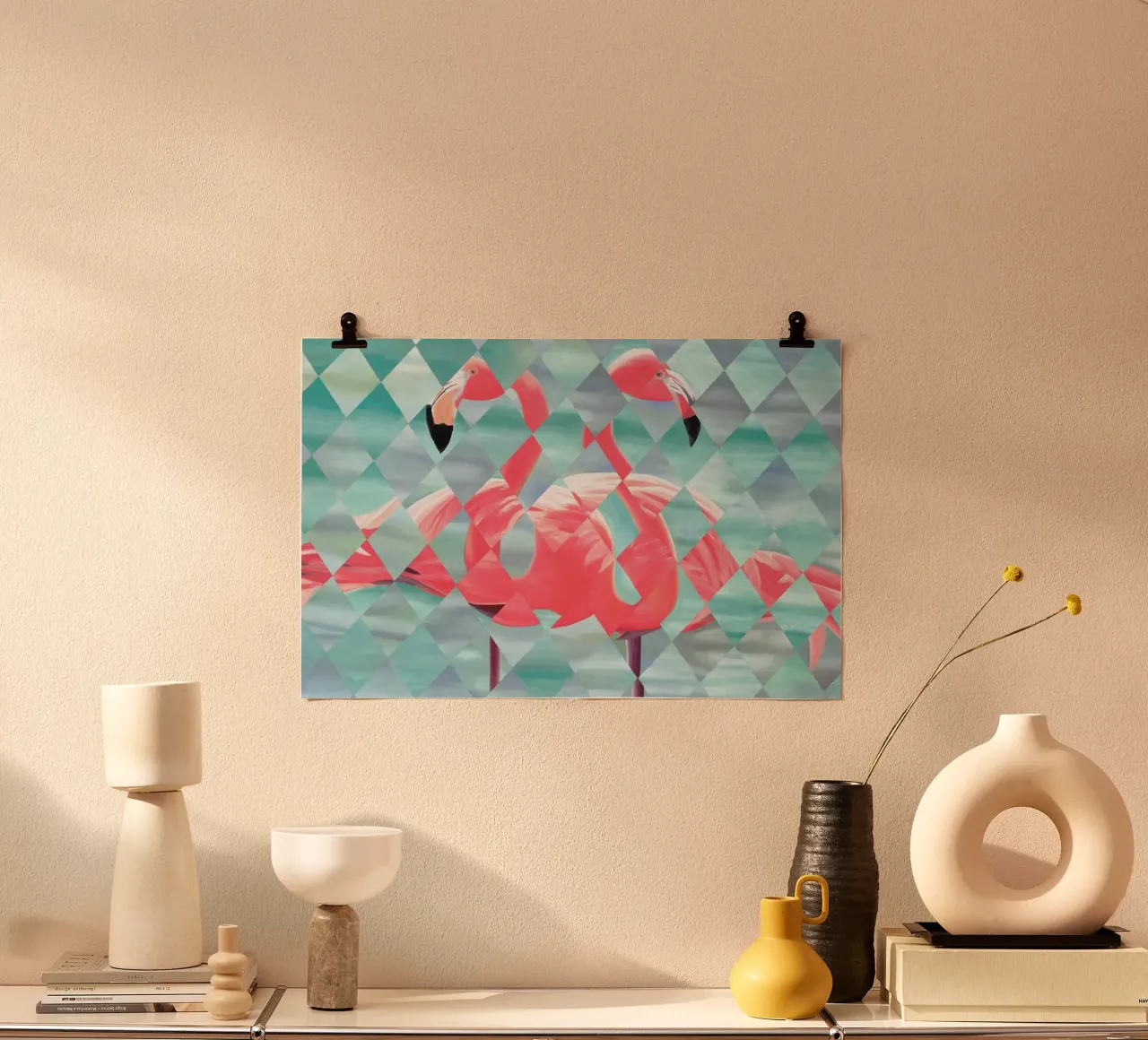 Flamingo poster van Allison Chaplin