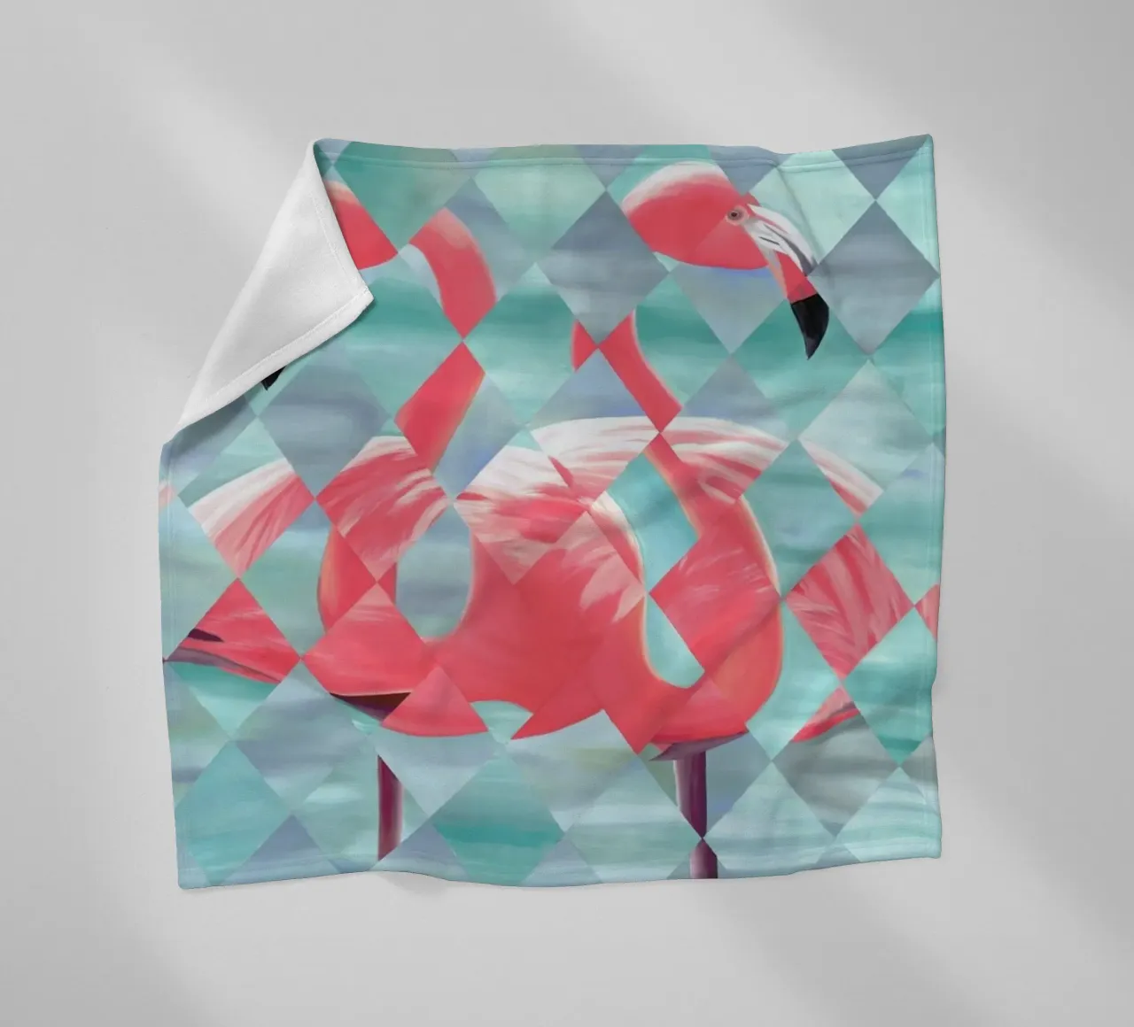 Flamingo fleece blanket by Allison Chaplin