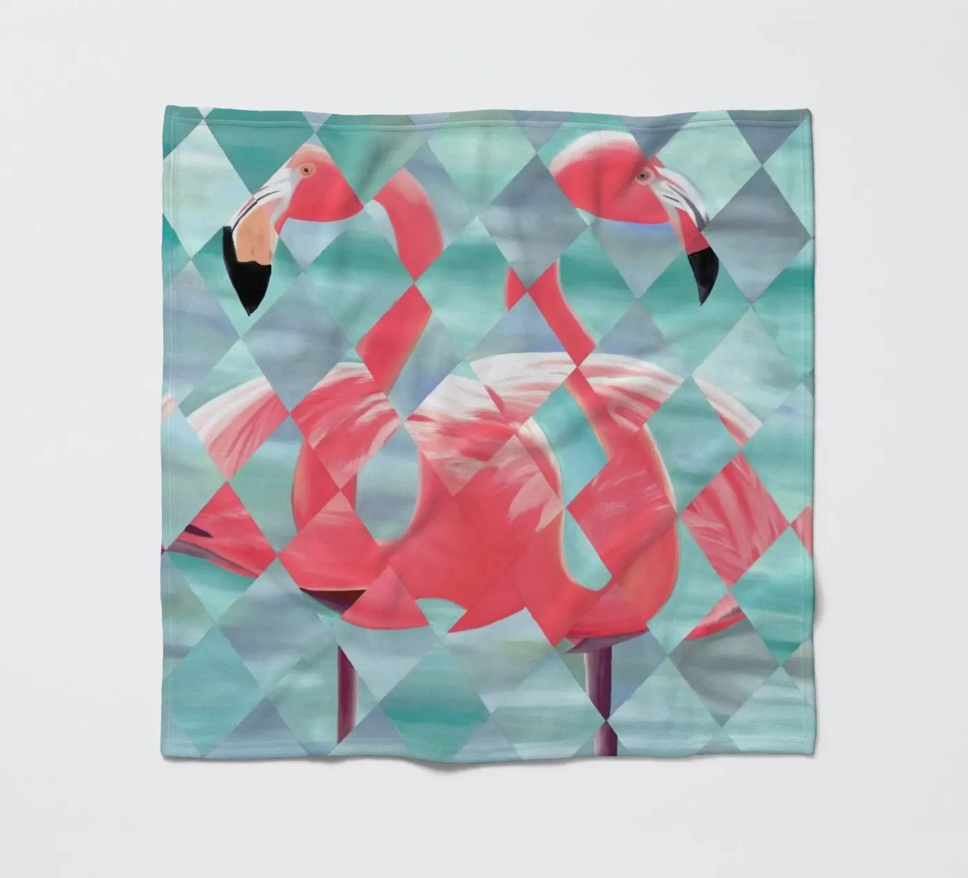 Flamingo fleece blanket by Allison Chaplin