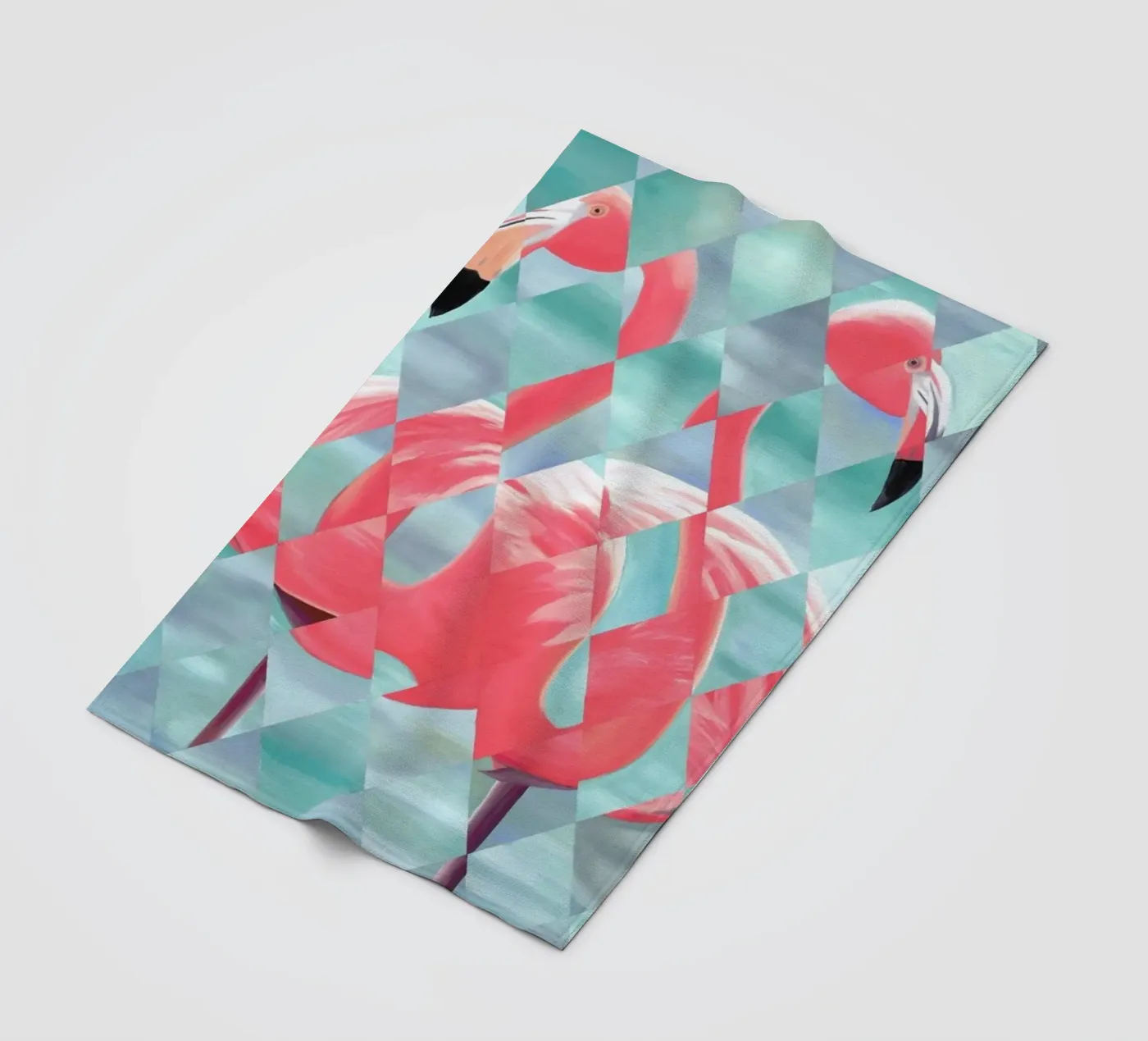 Flamingo fleece blanket by Allison Chaplin