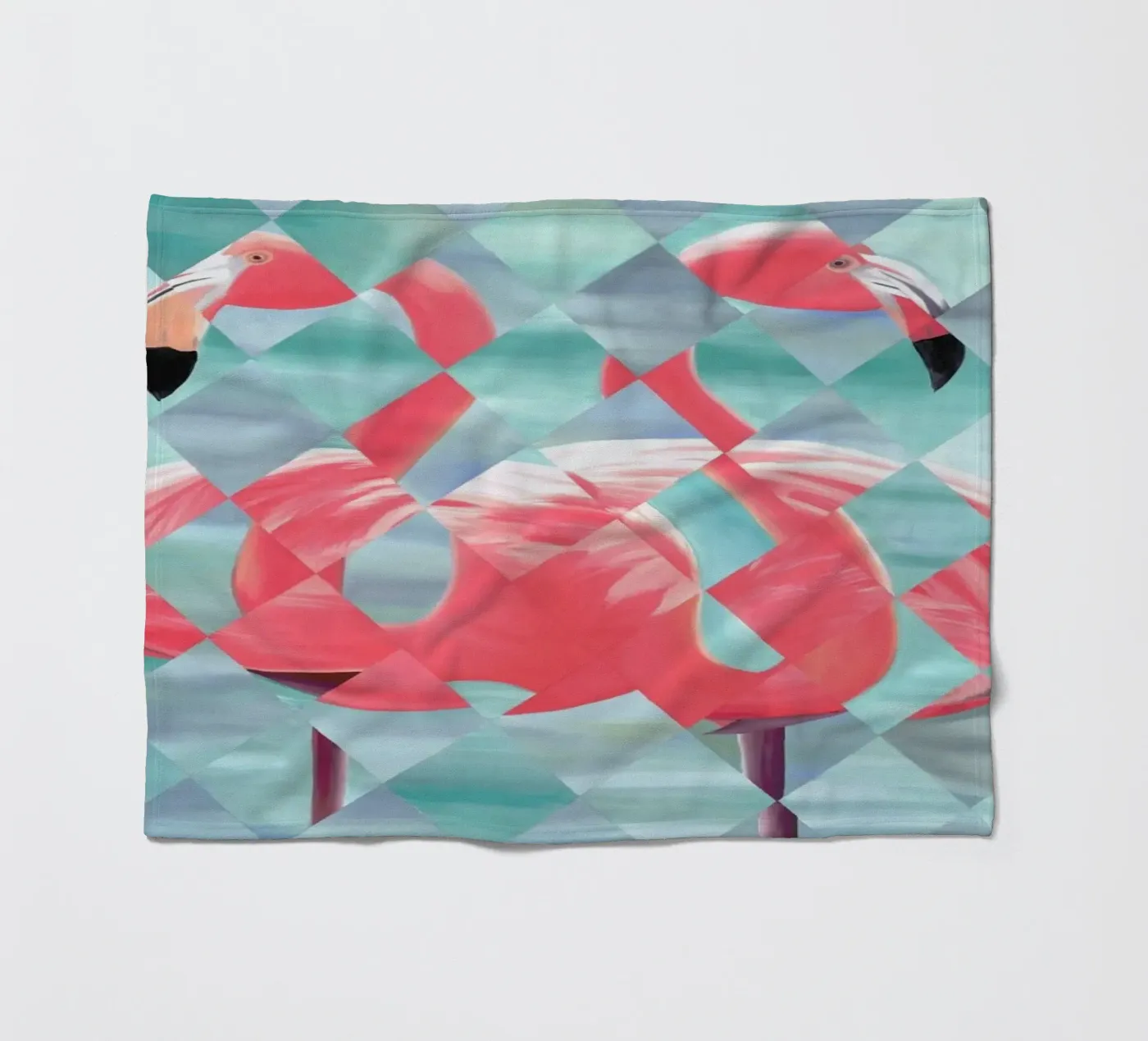 Flamingo fleece blanket by Allison Chaplin