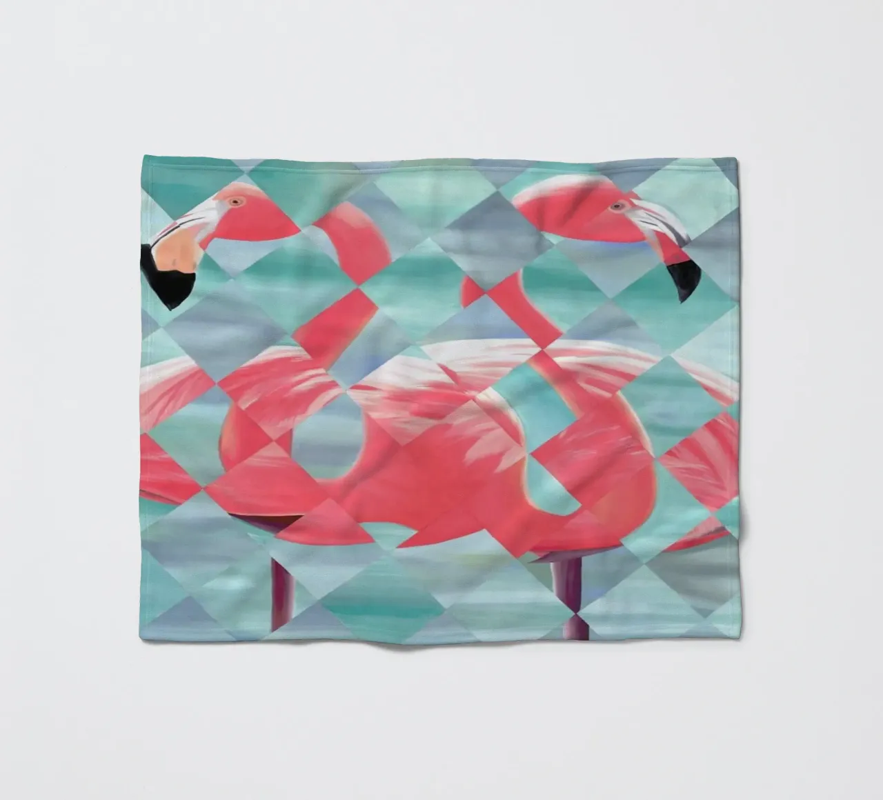 Flamingo fleece blanket by Allison Chaplin