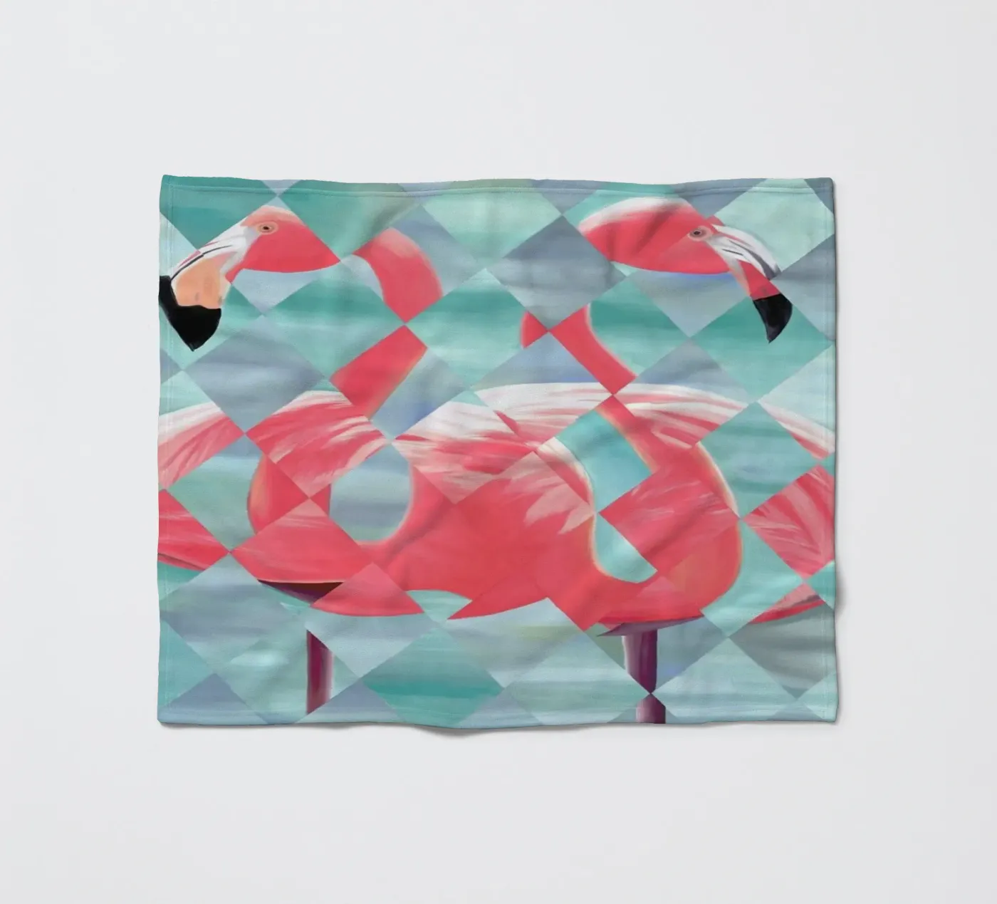 Flamingo fleece blanket by Allison Chaplin
