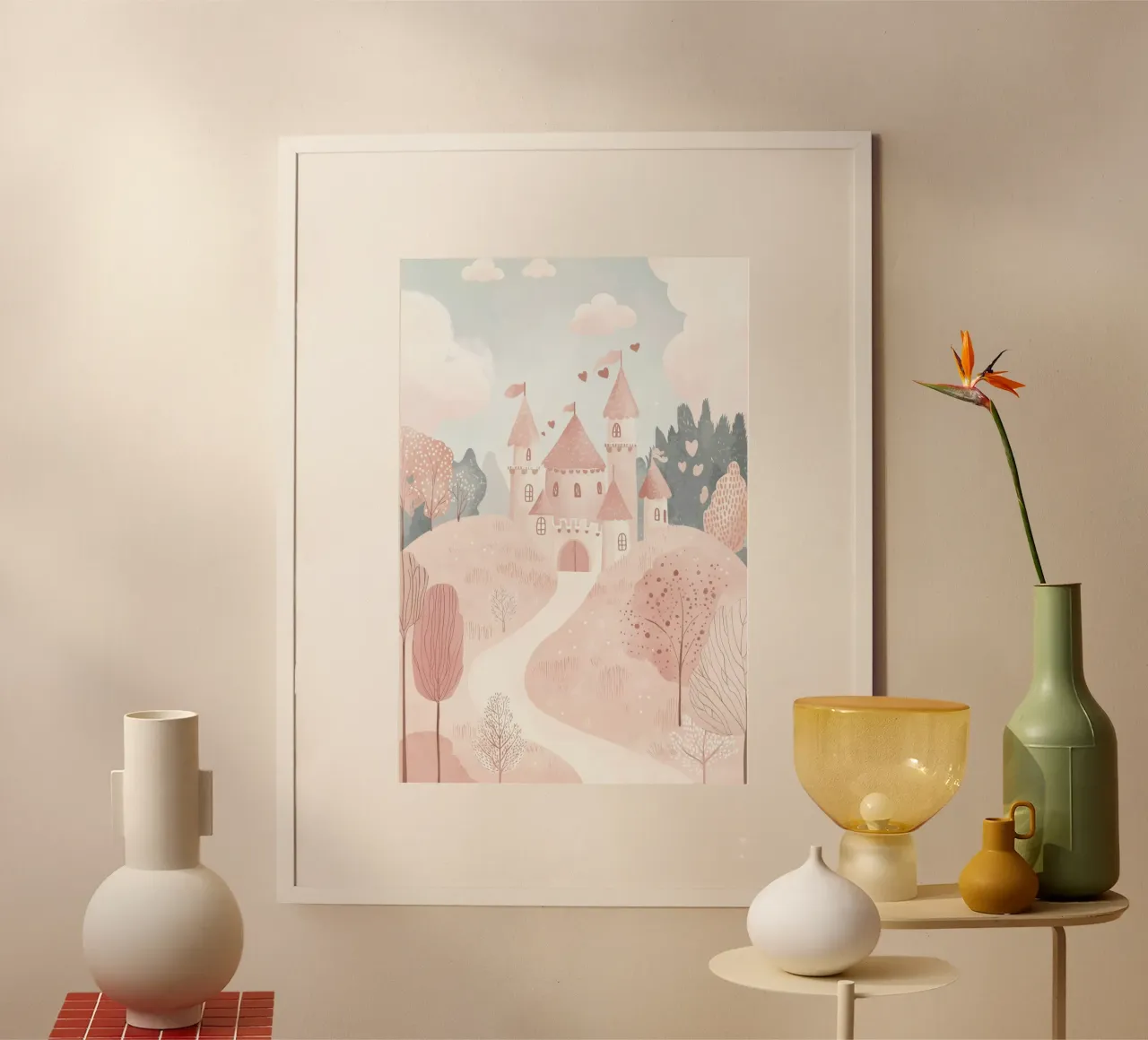 Póster de castillo de cuento de hadas, ilustración de castillo de princesa poster de Little Lola