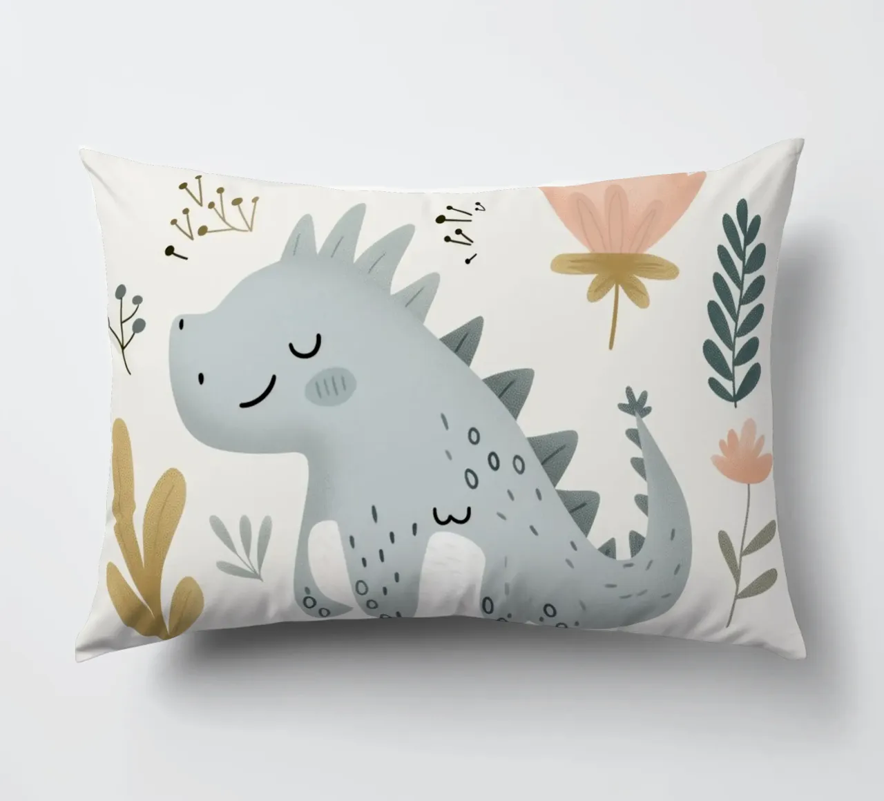Dinosaur Print for Nursery, Pastel Kids Wall Art cuscino da Little Lola
