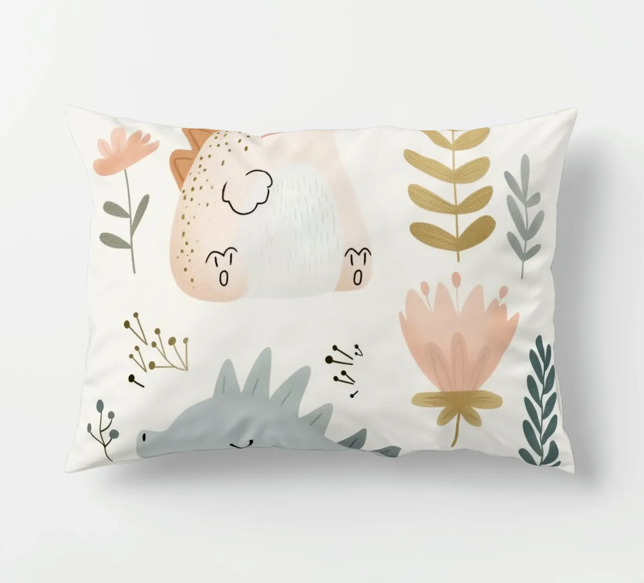 Dinosaur Print for Nursery, Pastel Kids Wall Art cuscino da Little Lola