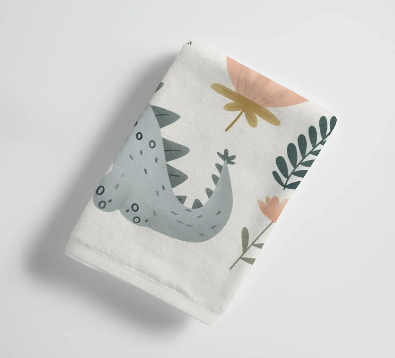 Dinosaur Print for Nursery, Pastel Kids Wall Art asciugamano da bagno da Little Lola