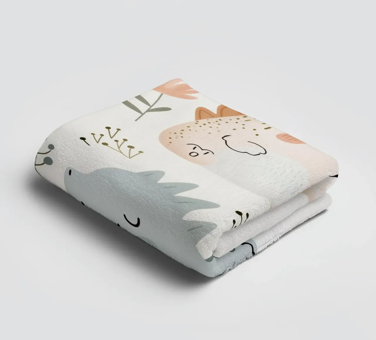 Dinosaur Print for Nursery, Pastel Kids Wall Art asciugamano da bagno da Little Lola