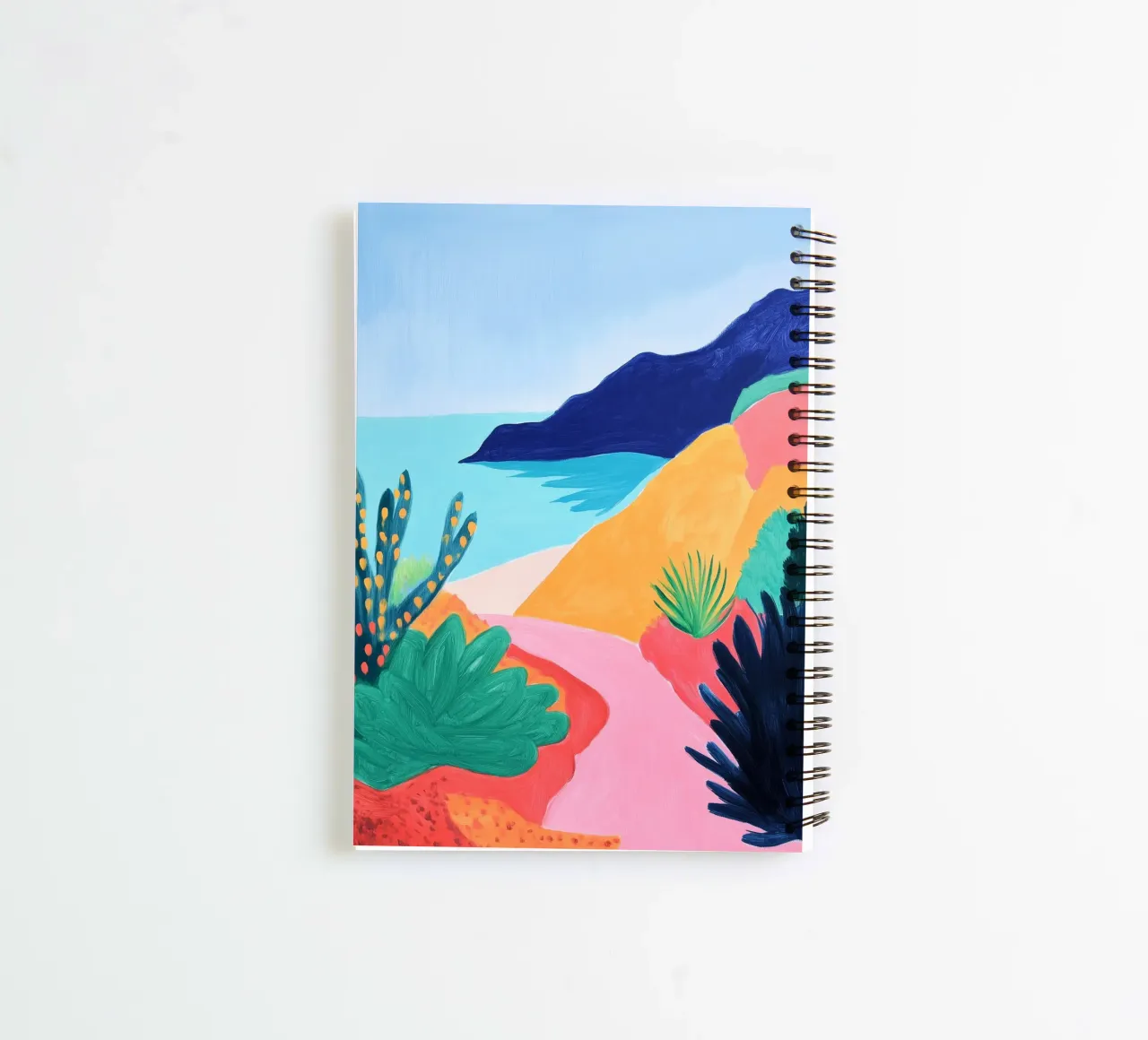 Colourful Mediterranean coast spiral notebook by studiofox