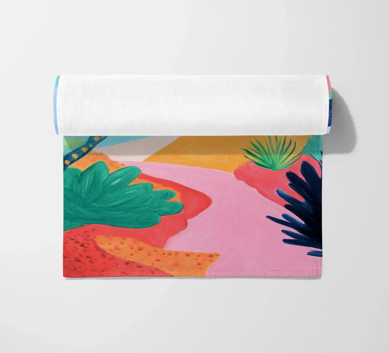 Colourful Mediterranean coast beach towel by studiofox