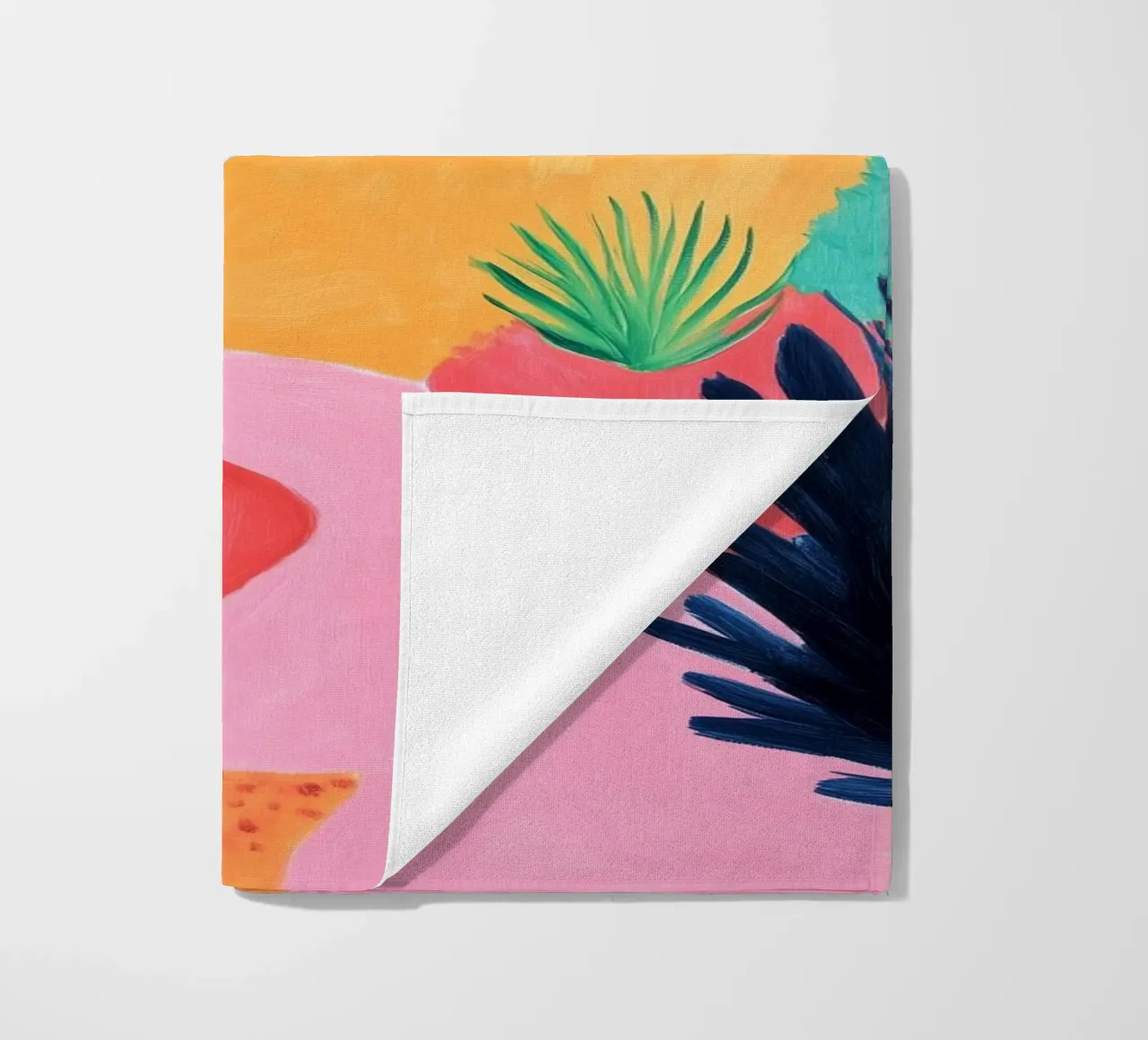 Colourful Mediterranean coast beach towel by studiofox